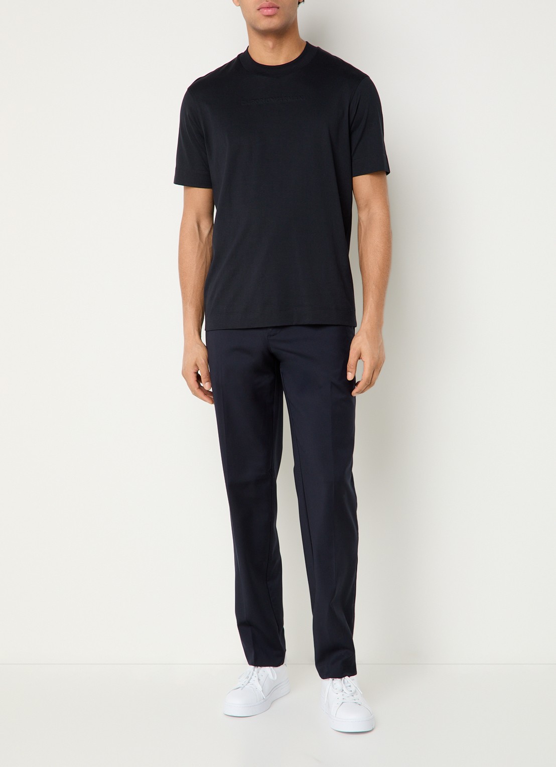 Armani Slim fit pantalon met steekzakken - voorkant 5 donkerblauw