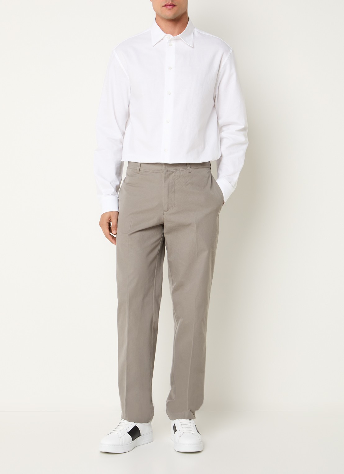Armani Slim fit pantalon met steekzakken - voorkant 2 zwart