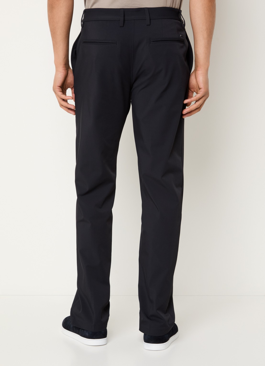 Armani Slim fit pantalon met steekzakken - achterkant donkerblauw