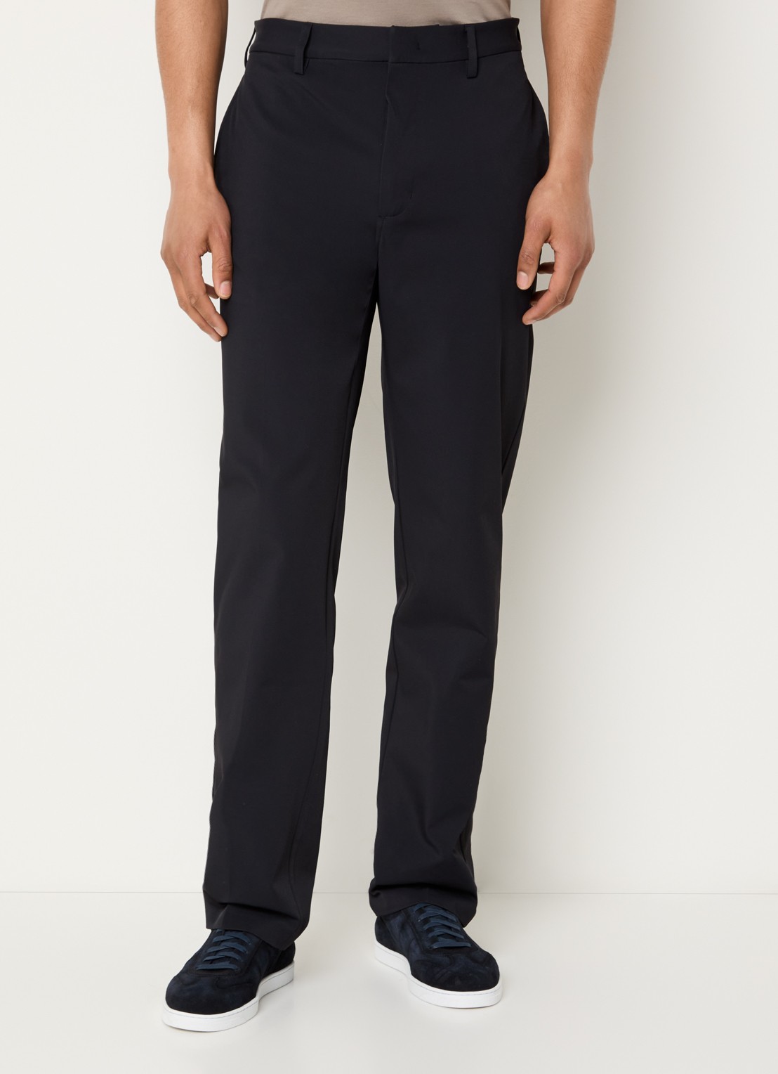 Armani Slim fit pantalon met steekzakken - detail 2 donkerblauw