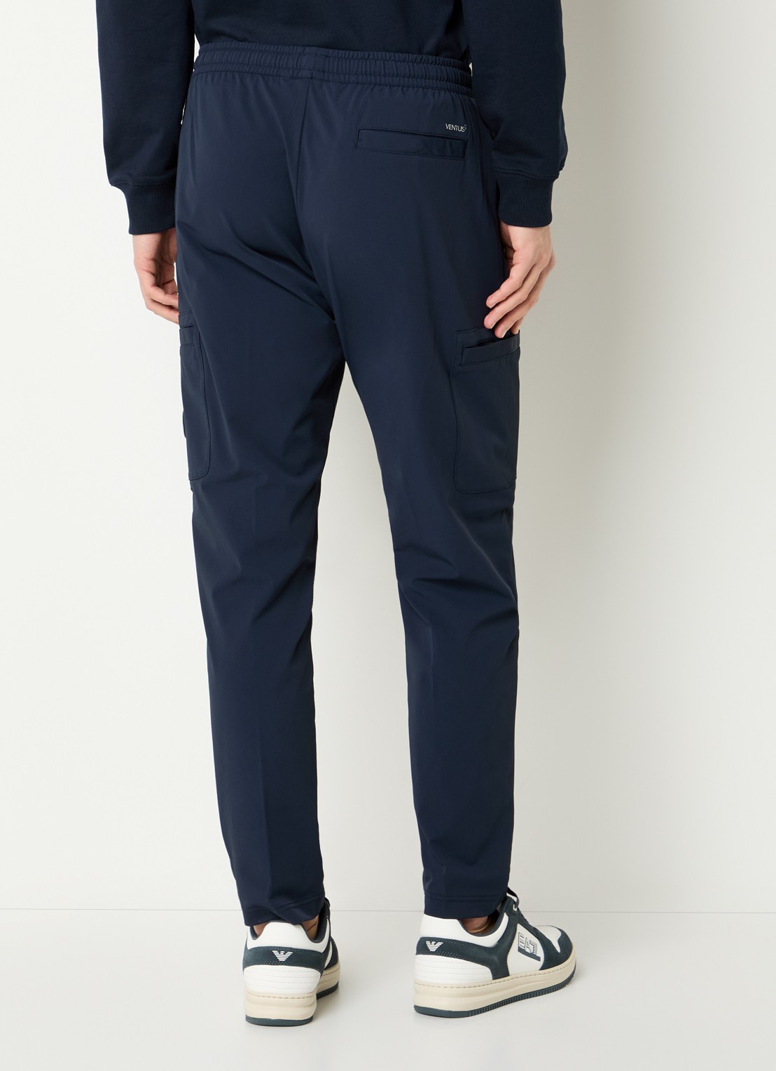 Armani Slim fit trackpants met steekzakken - achterkant 3 donkerblauw