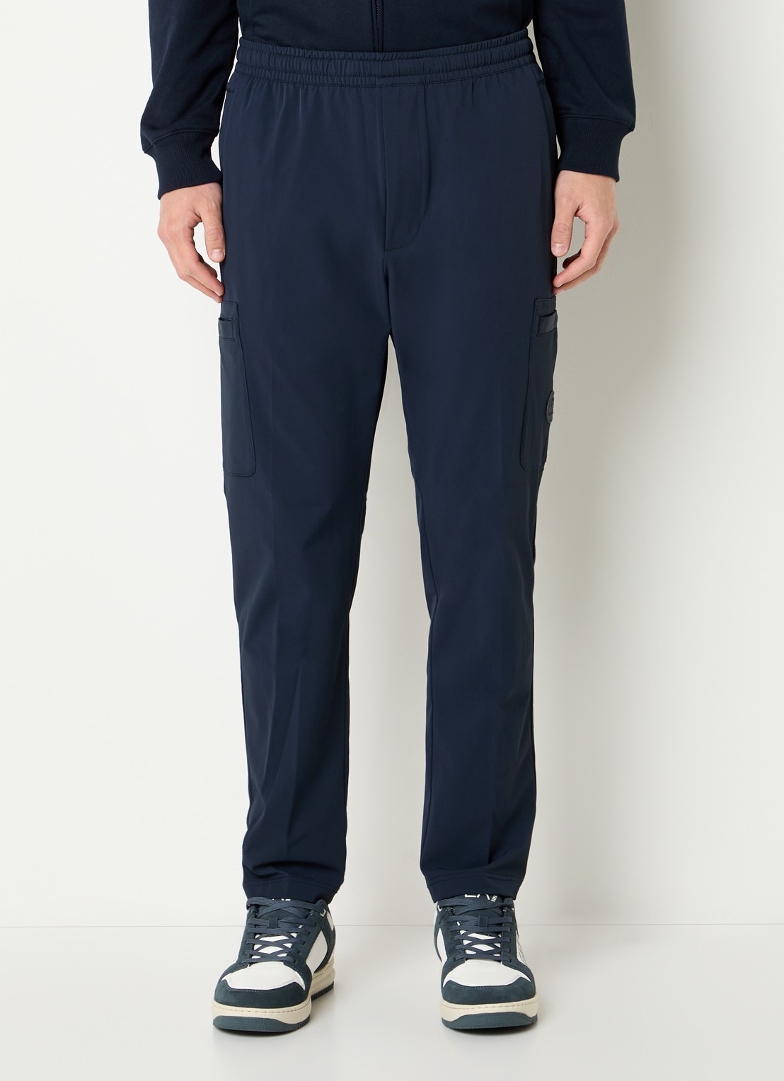 Armani Slim fit trackpants met steekzakken - detail 4 donkerblauw