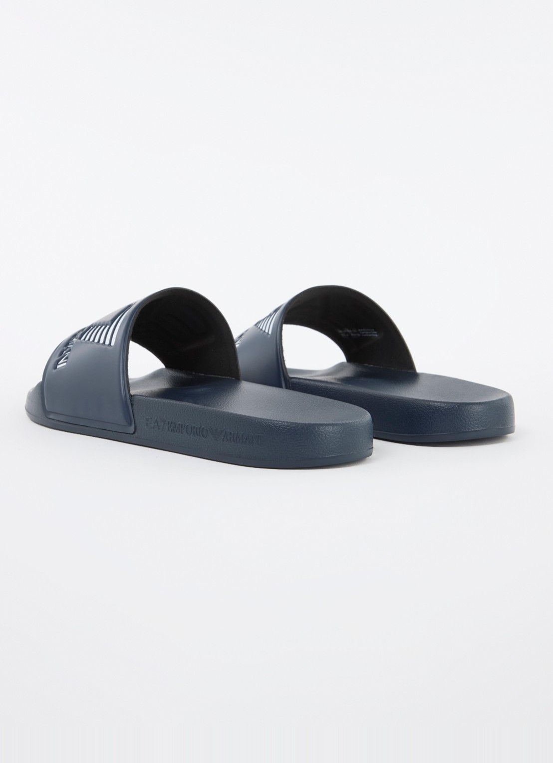 Armani Slipper met logo - achterkant donkerblauw