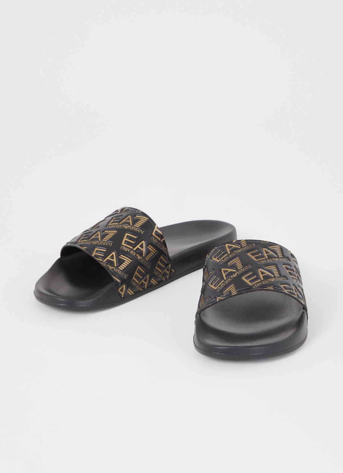 Armani Slipper met logo - detail 2 hazelnootbruin