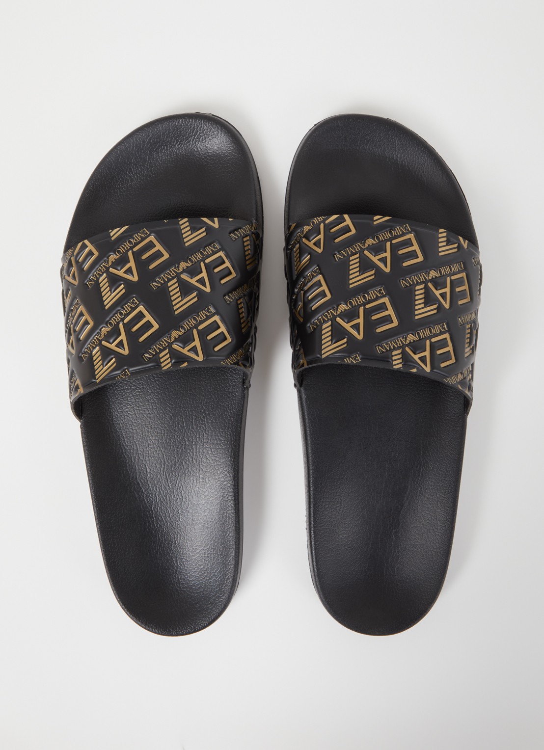 Armani Slipper met logo - detail 3 hazelnootbruin