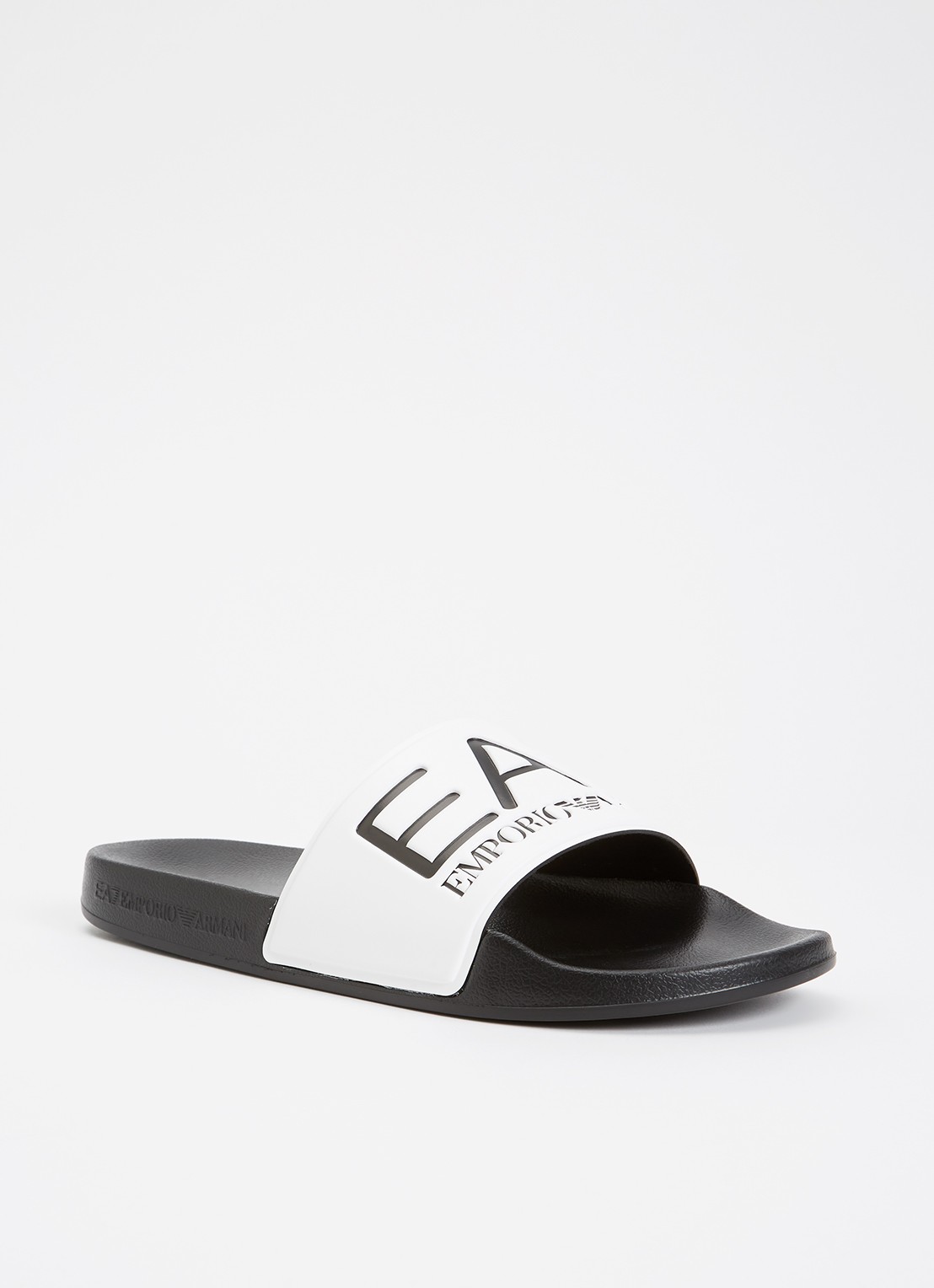 Armani Slipper met logo - voorkant gebroken wit