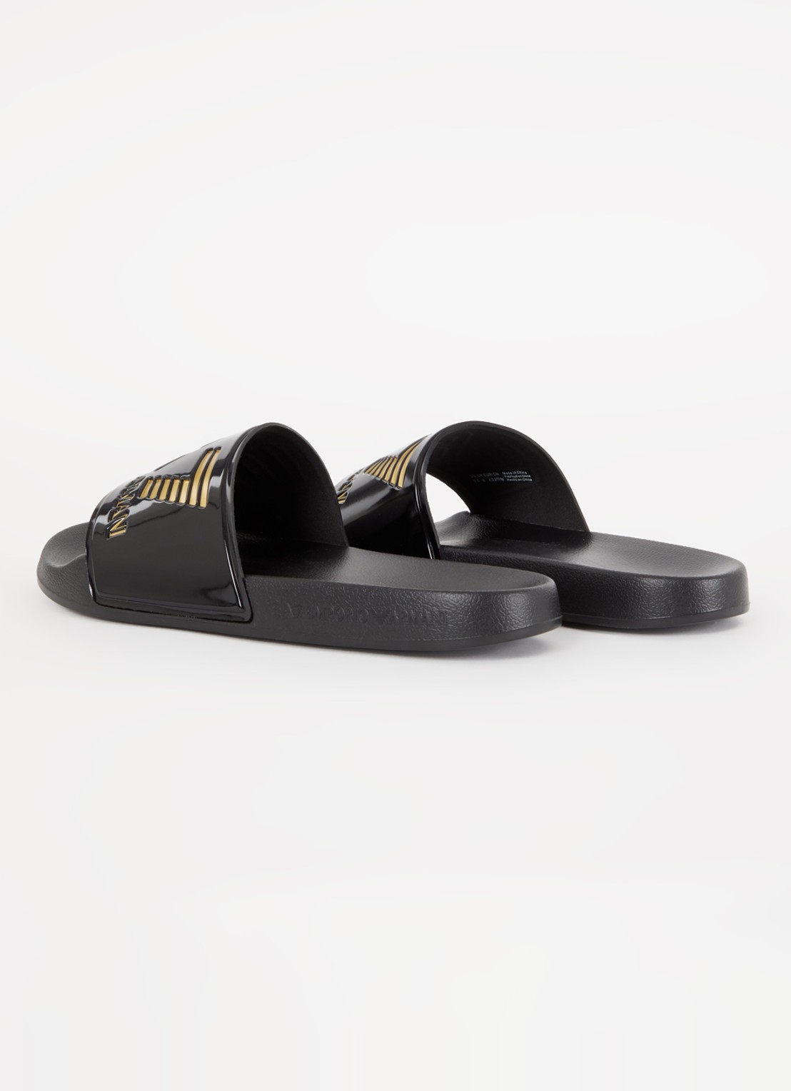 Armani Slipper met logo - achterkant diepzwart