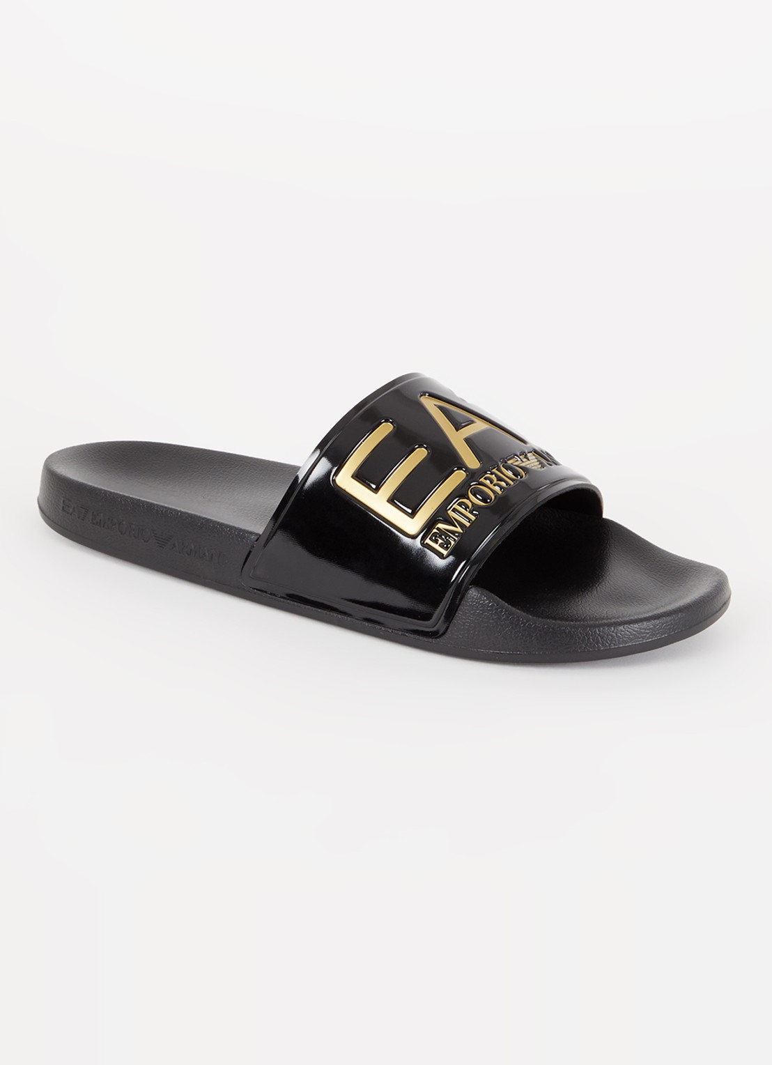 Armani Slipper met logo - voorkant 2 diepzwart