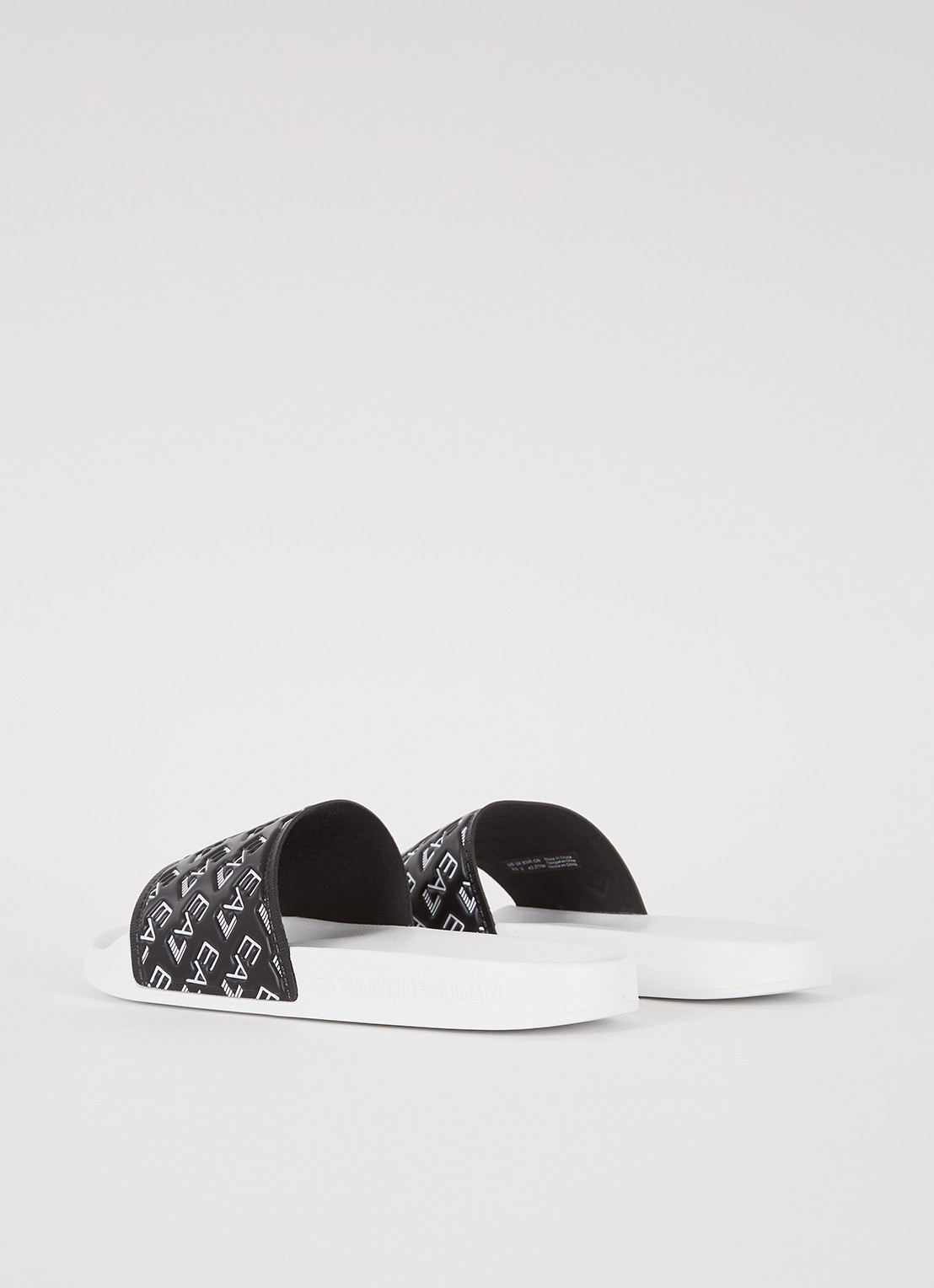 Armani Slipper met logo - achterkant zwart