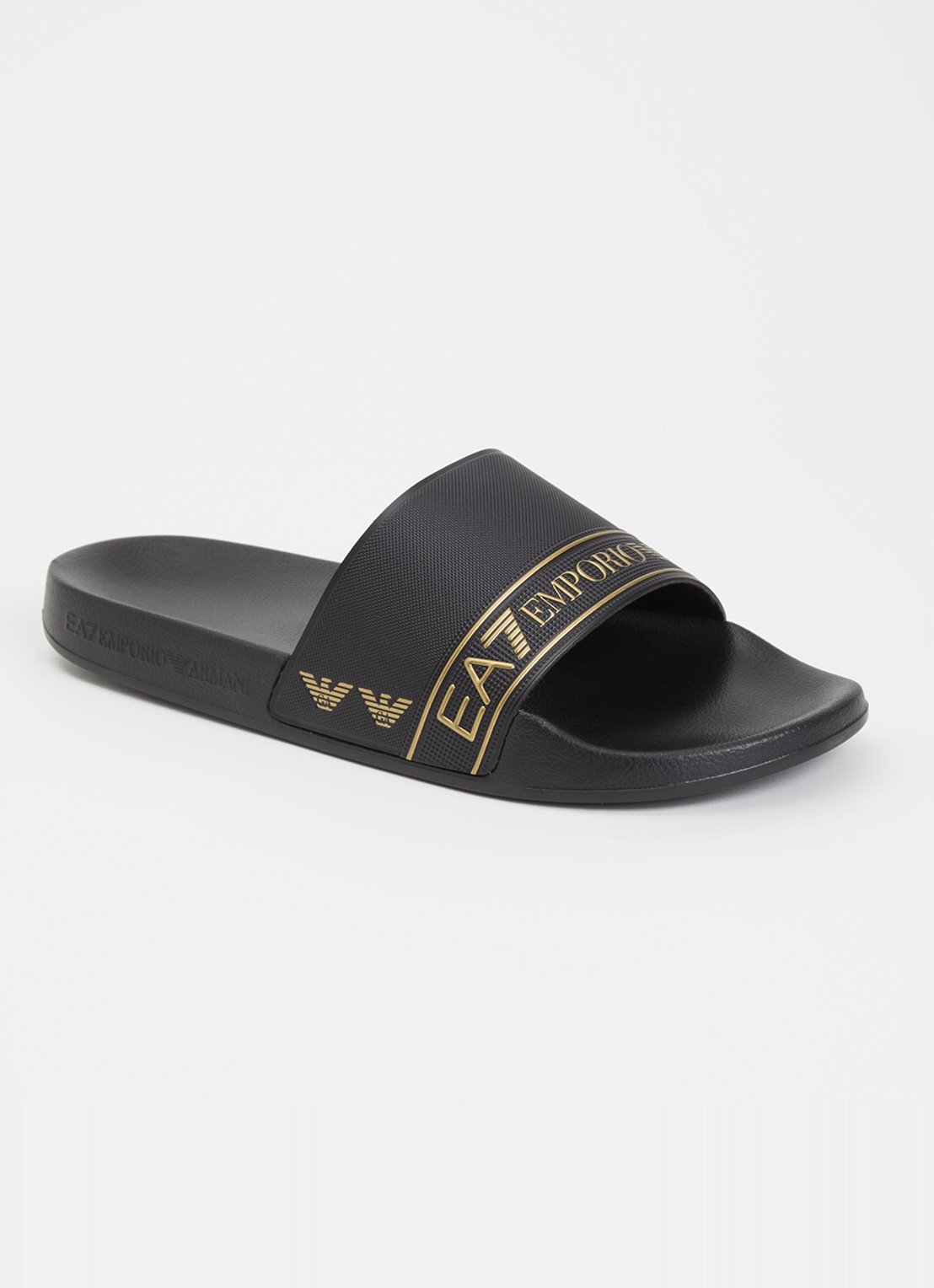 Armani Slipper met logo - voorkant 4 zwart