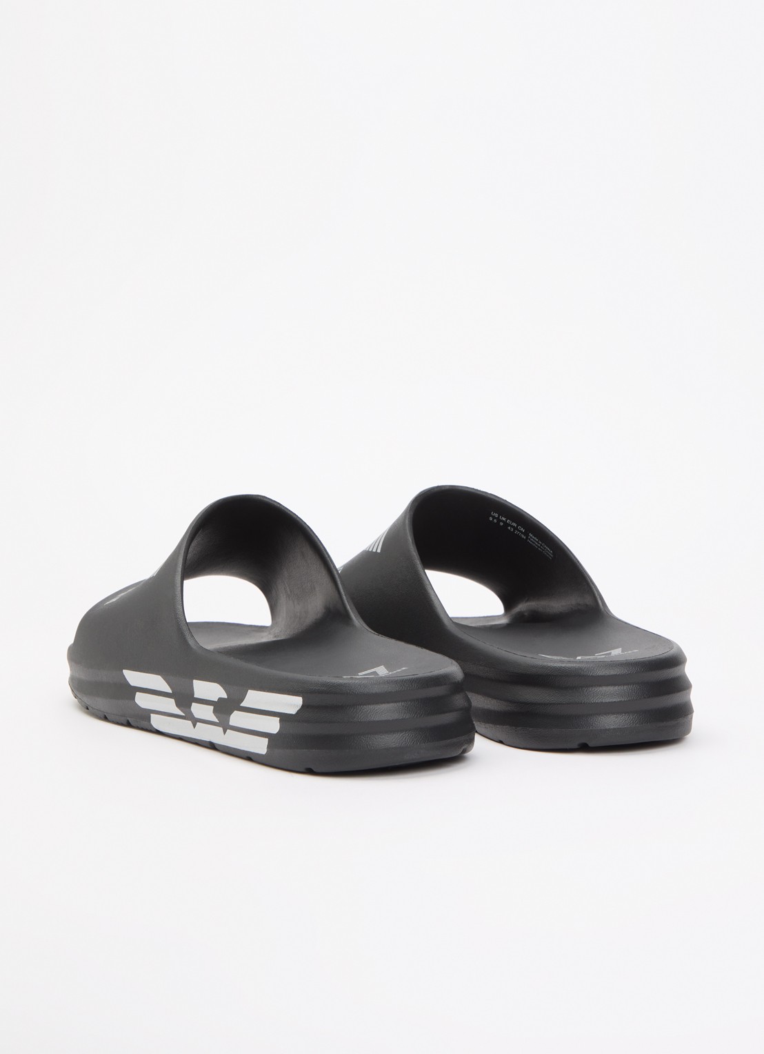 Armani Slipper met logo - achterkant 4 zwart