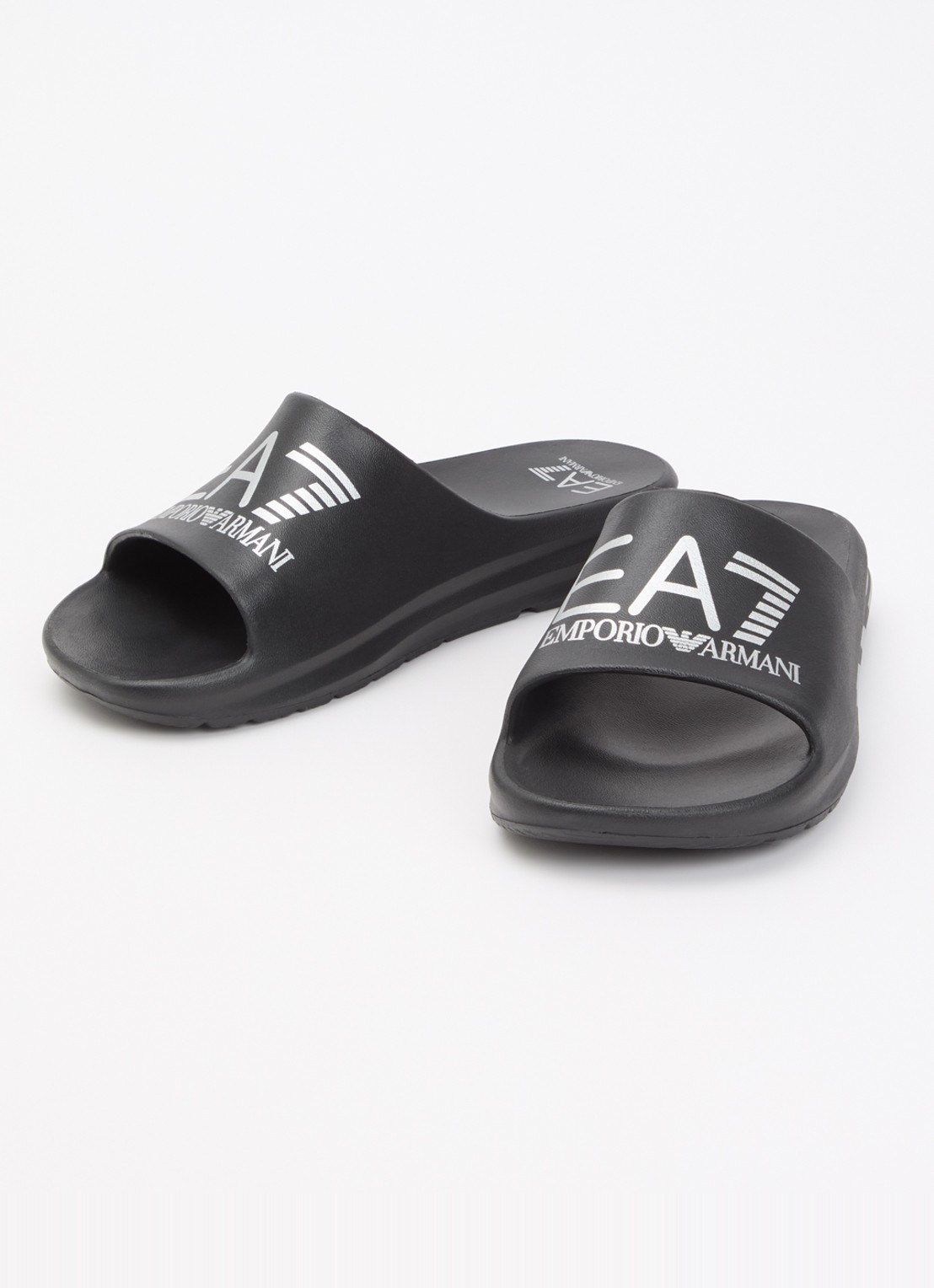 Armani Slipper met logo - detail zwart