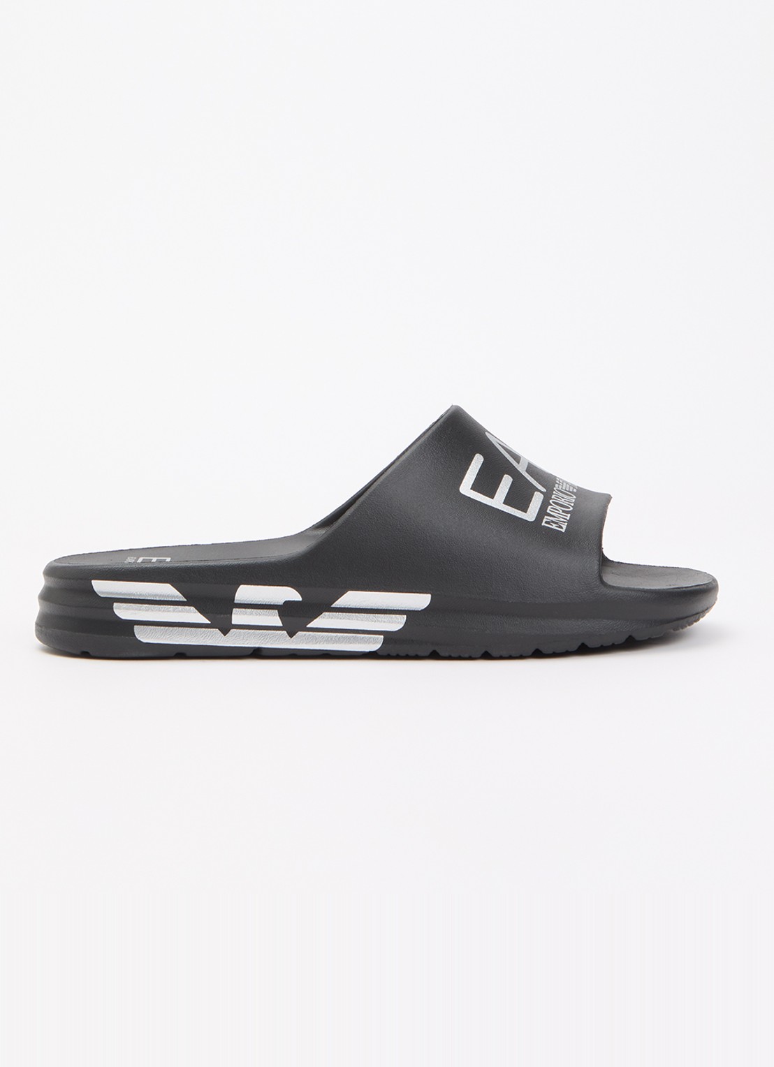 Armani Slipper met logo - voorkant 5 zwart