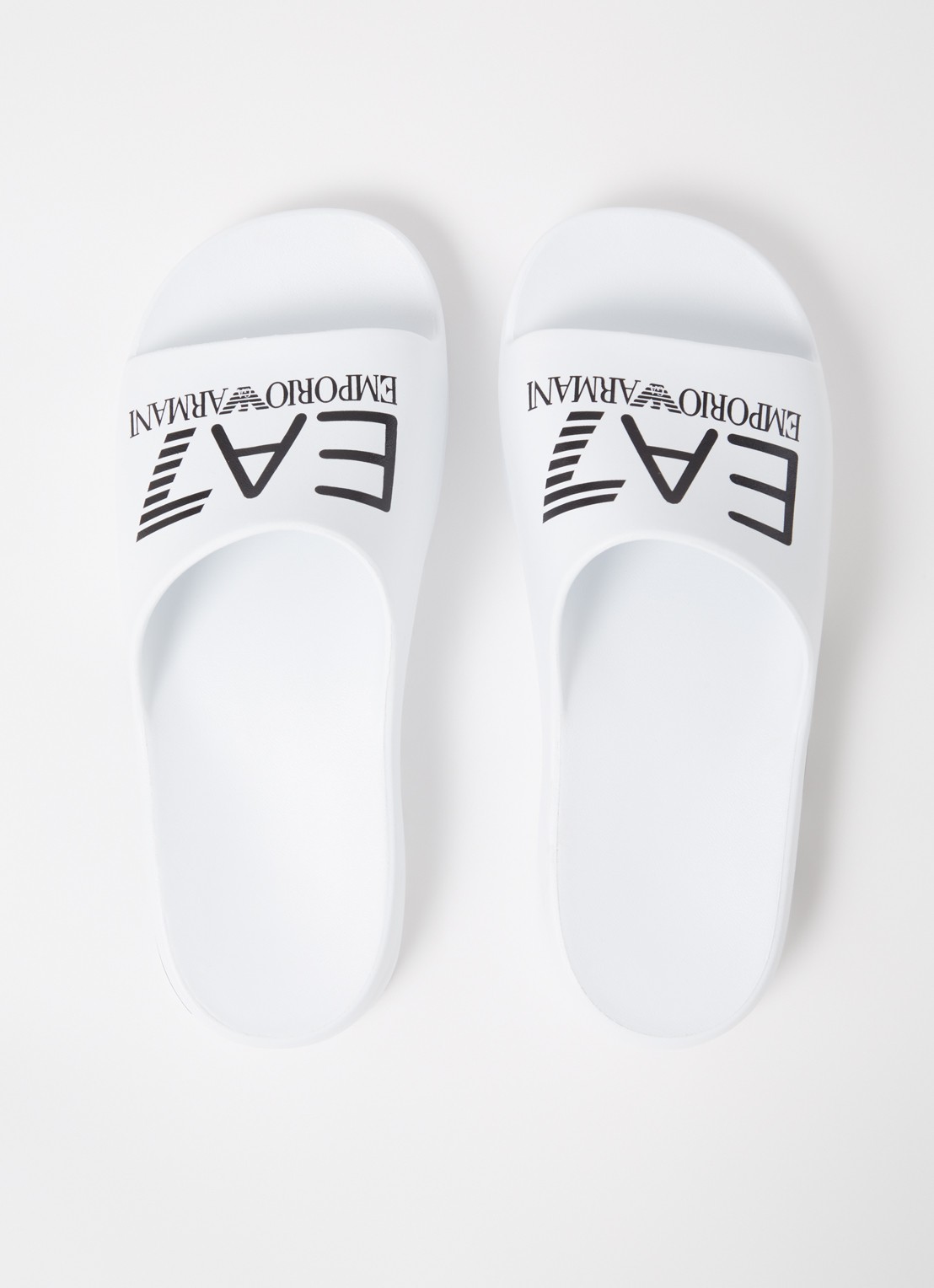 Armani Slipper met logoprint - detail 4 wit