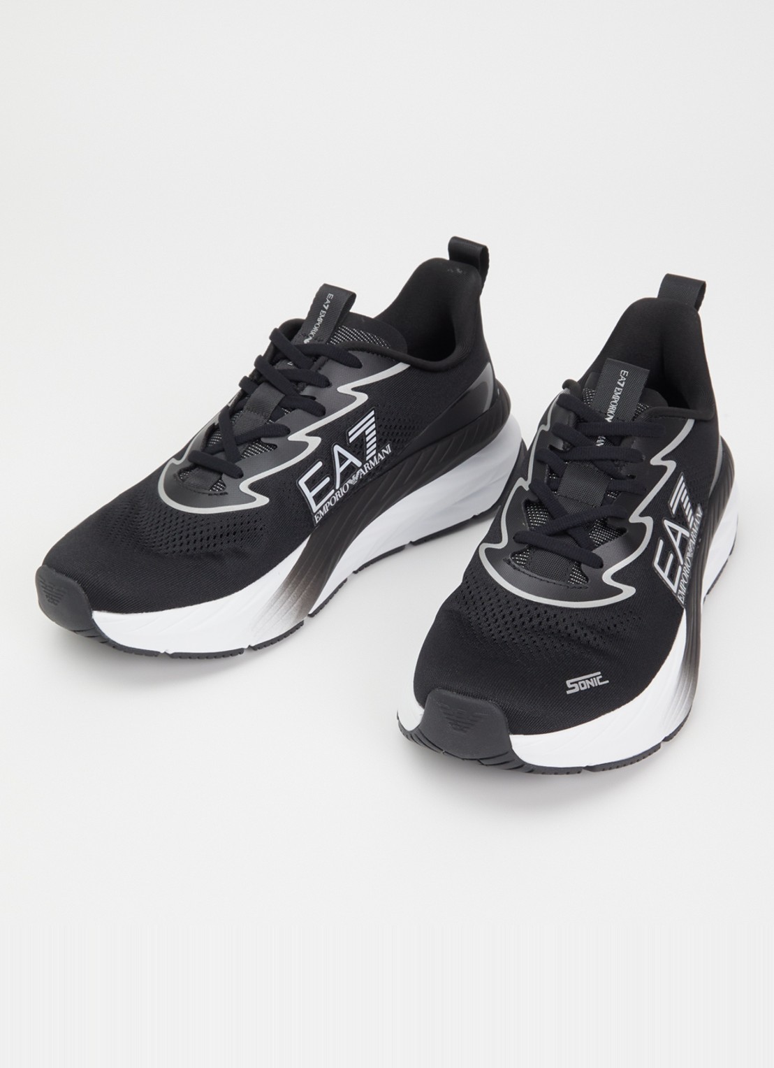 Armani Sneaker met gebreid bovenwerk - detail 3 zwart