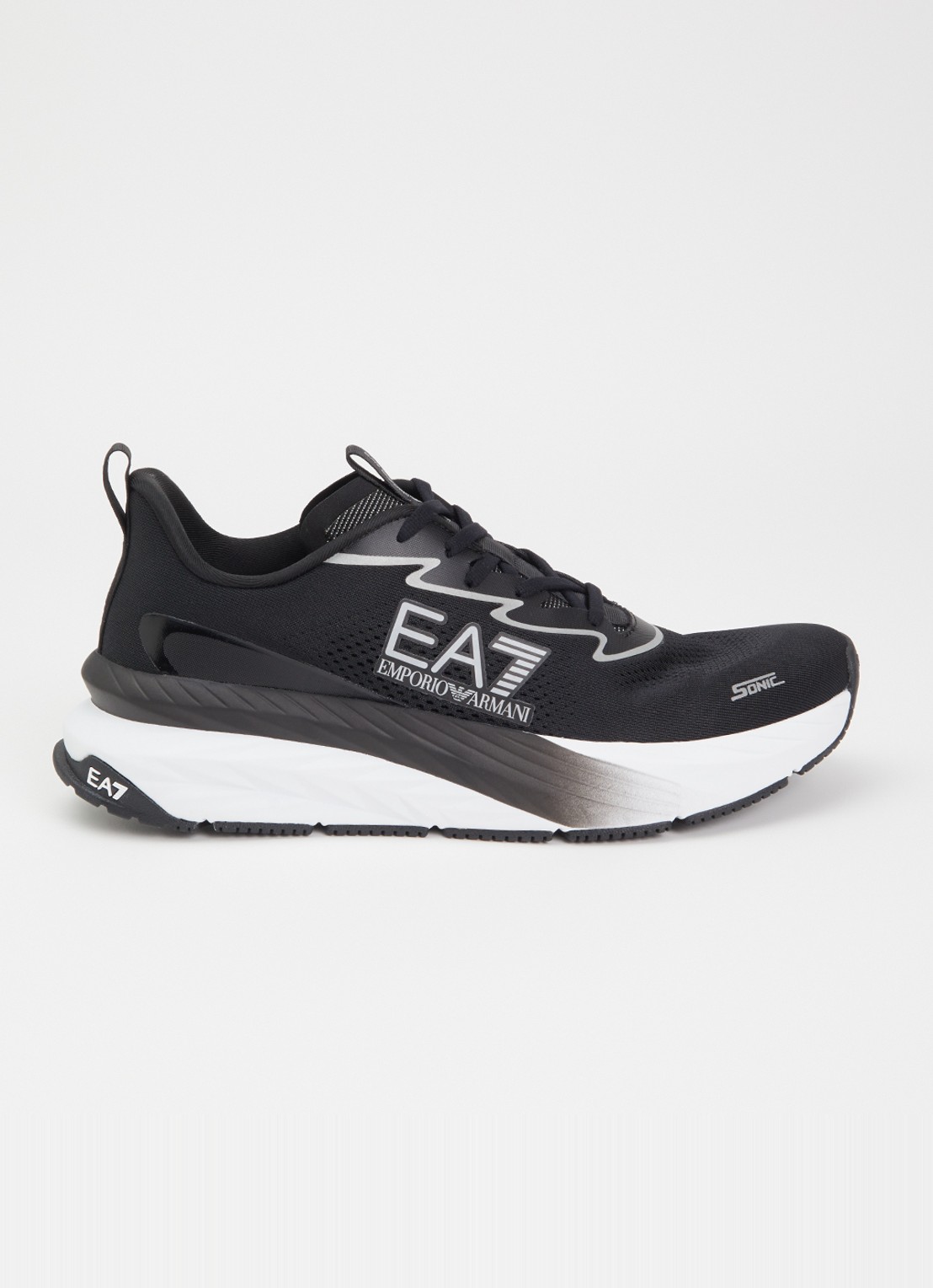 Armani Sneaker met gebreid bovenwerk - voorkant 2 zwart