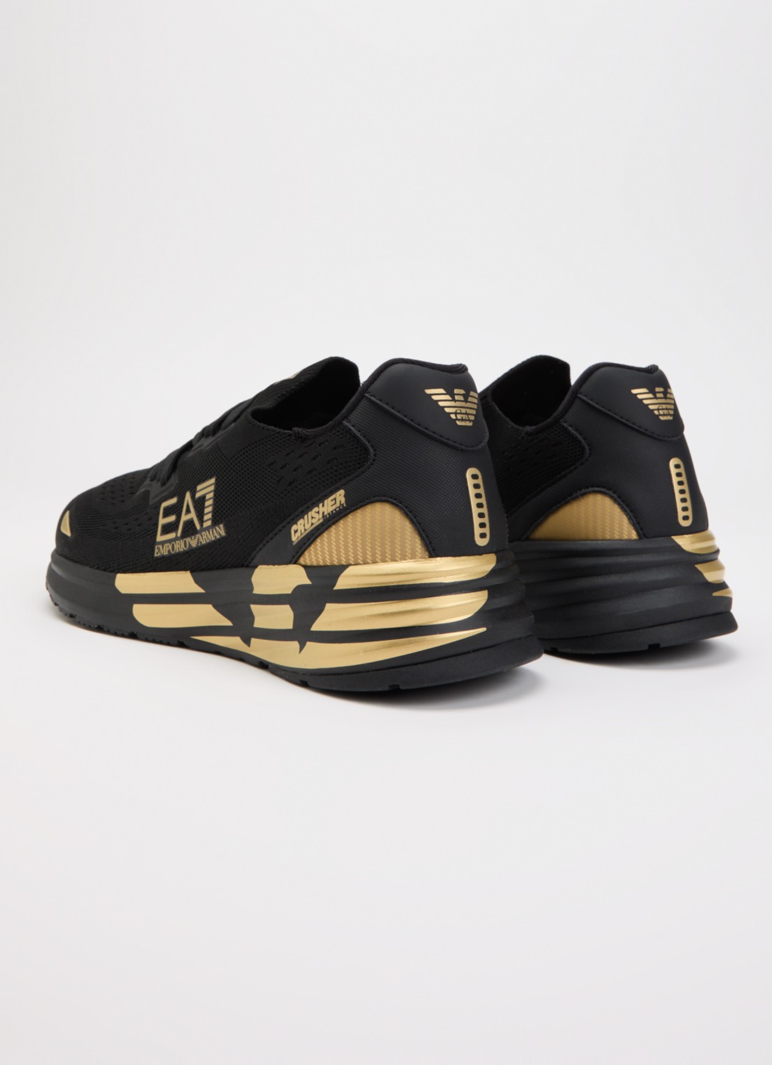 Armani Sneaker met gebreid bovenwerk - achterkant zwart