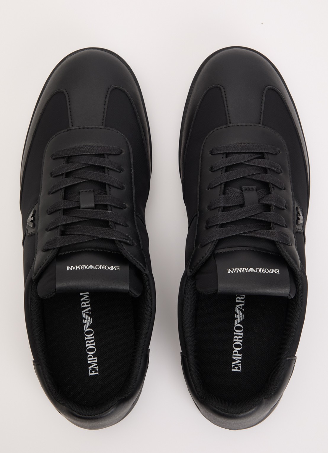 Armani Sneaker met leren details - detail 2 zwart