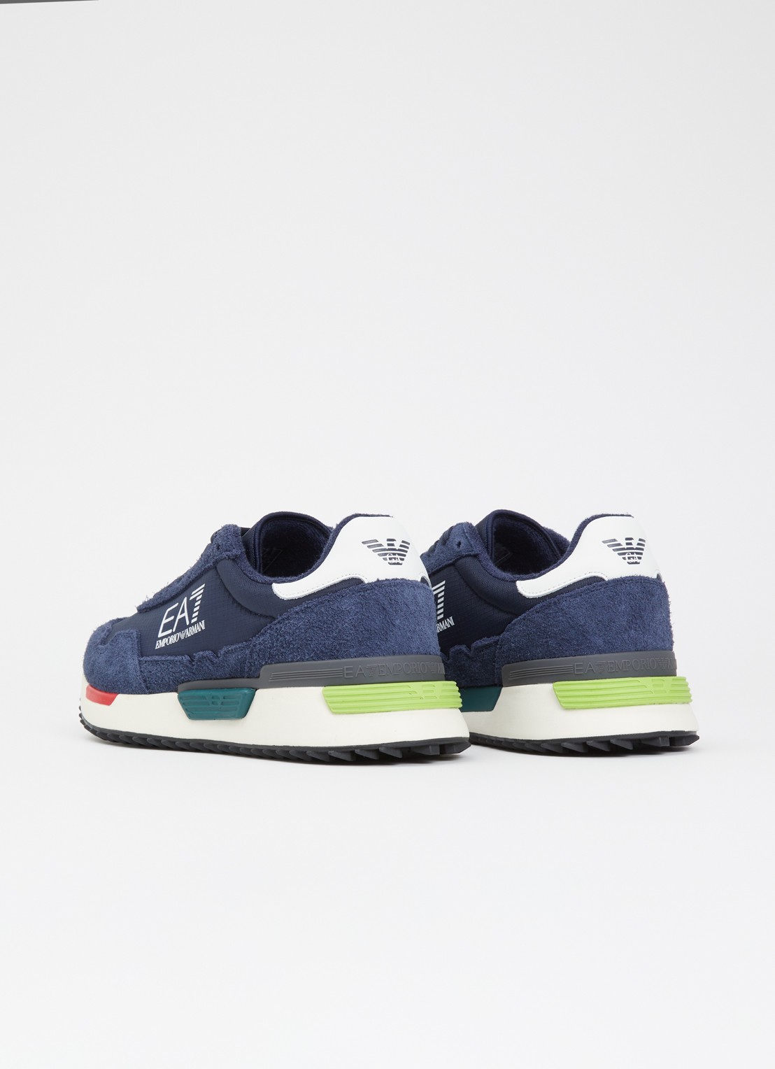 Armani Sneaker met logo en suède details - achterkant 4 indigo