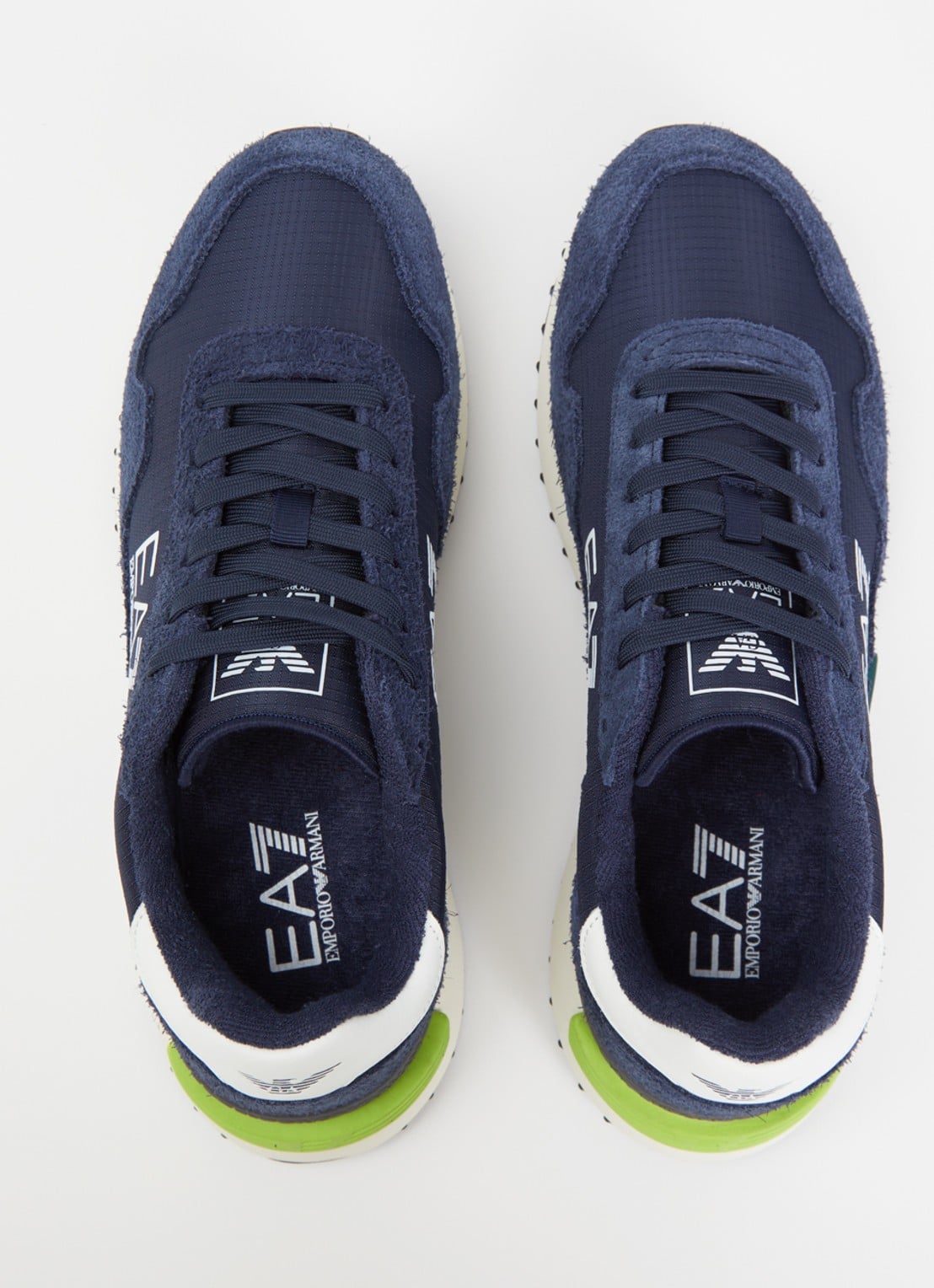 Armani Sneaker met logo en suède details - detail 2 indigo