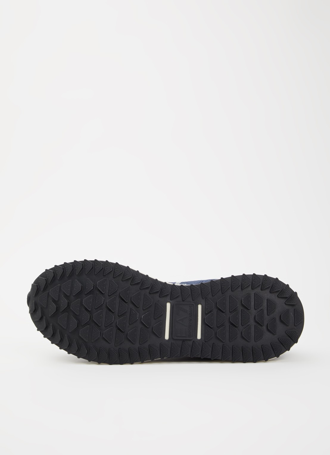 Armani Sneaker met logo en suède details - detail 3 donkerblauw