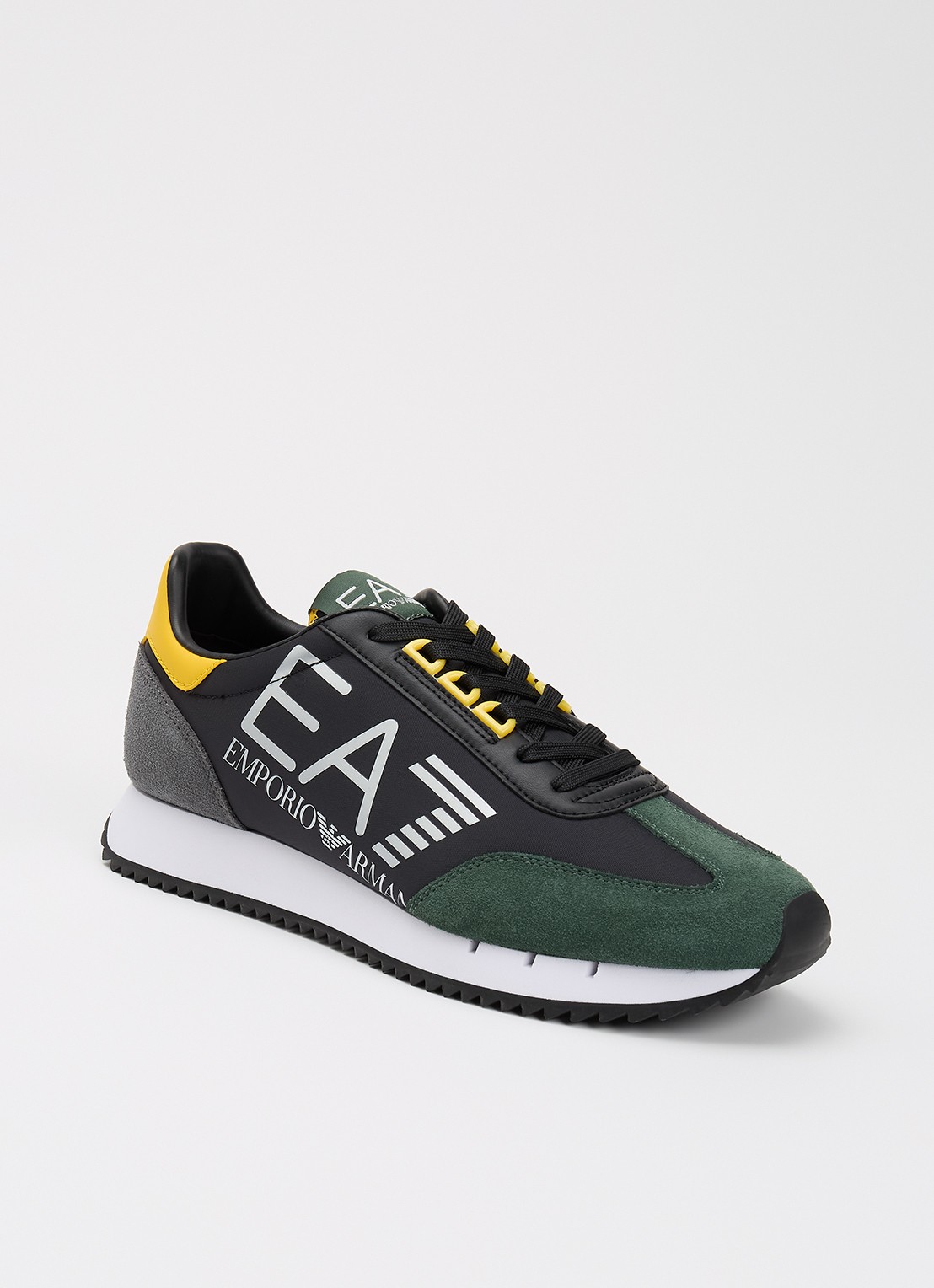 Armani Sneaker met logo en suède details - voorkant groen