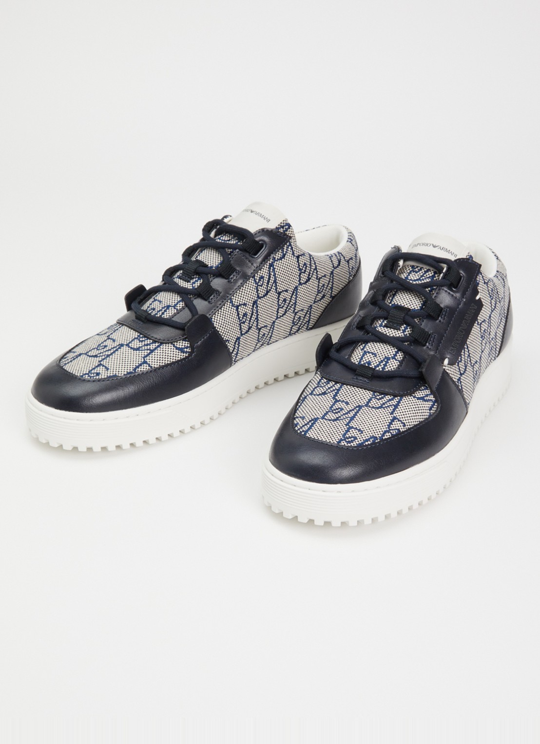 Armani Sneaker met logoprint - detail donkerblauw