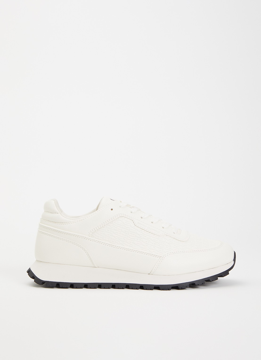 Armani Sneaker met logoprint - voorkant gebroken wit