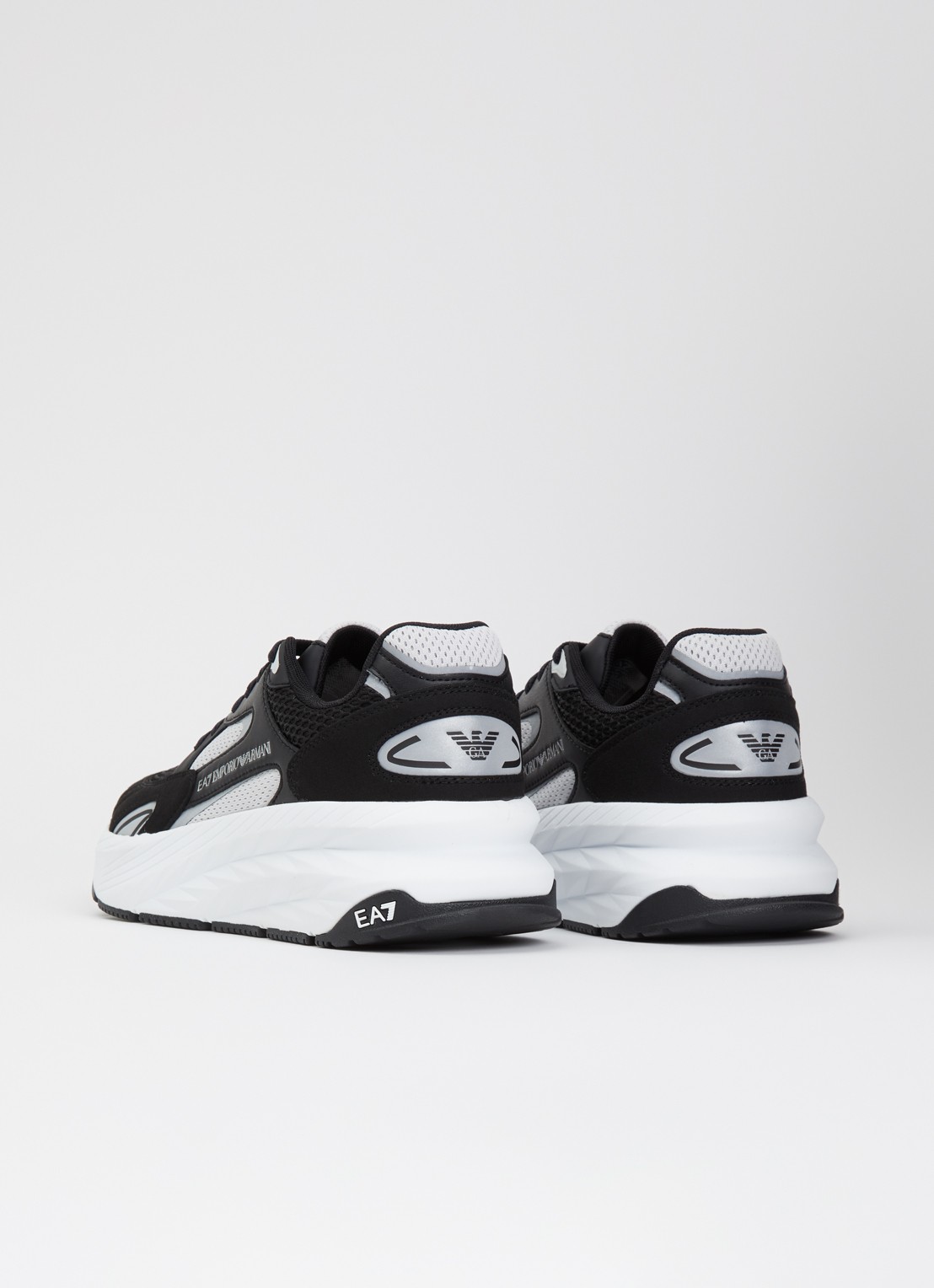 Armani Sneaker met mesh details en logo - achterkant 4 zwart