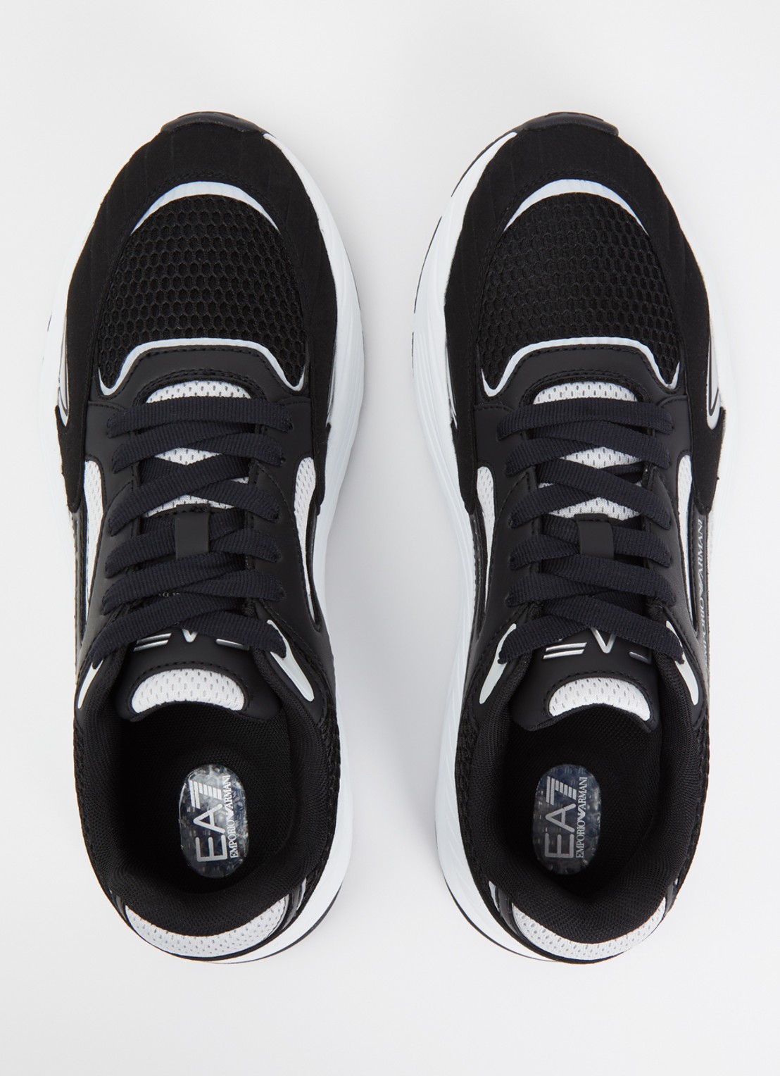 Armani Sneaker met mesh details en logo - detail 2 zwart