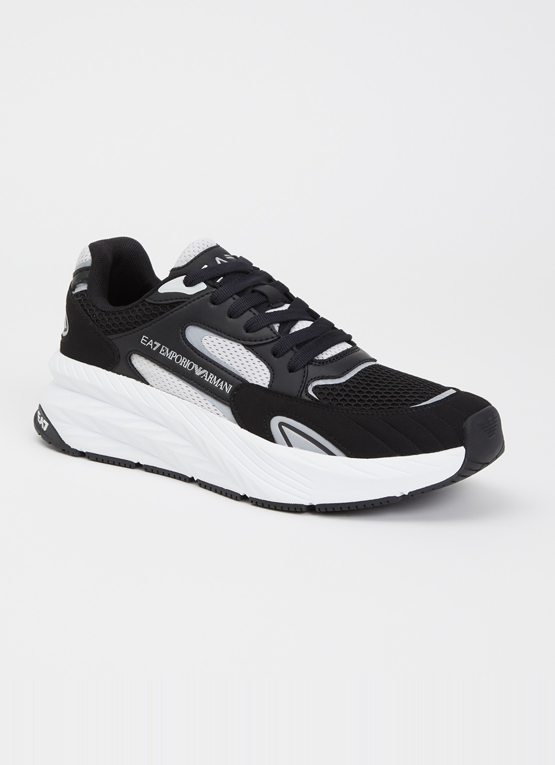 Armani Sneaker met mesh details en logo - voorkant 5 zwart