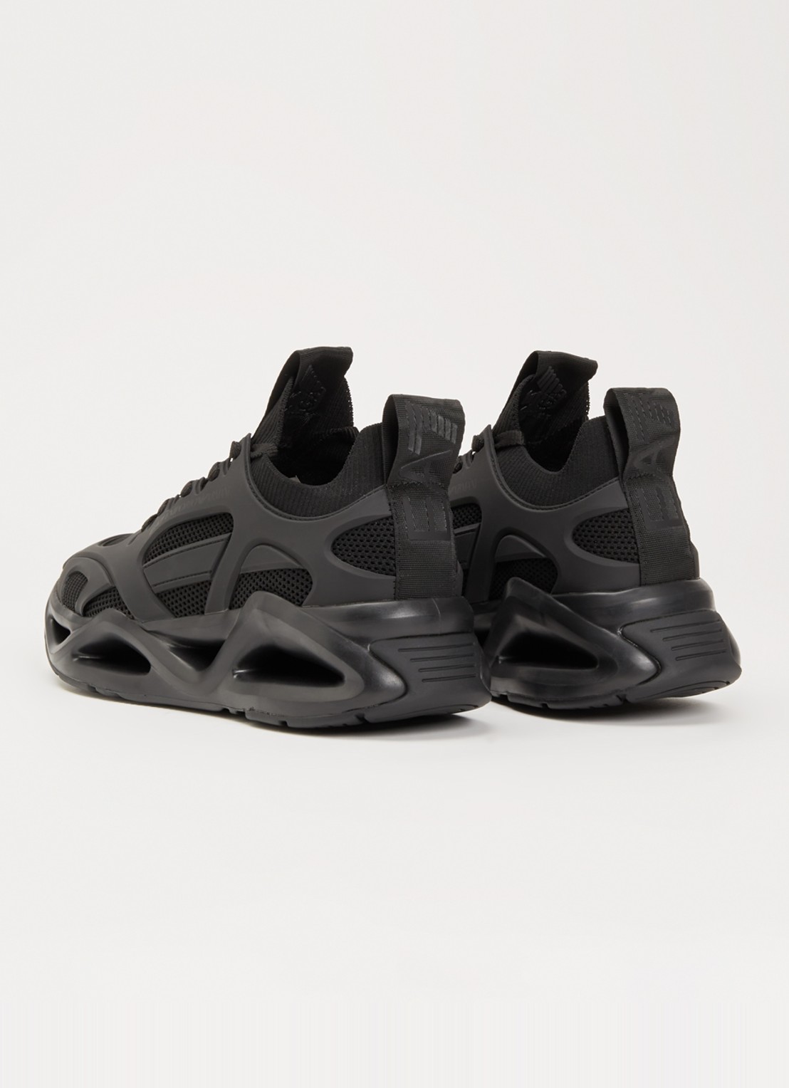 Armani Sneaker met mesh details en logo - achterkant zwart