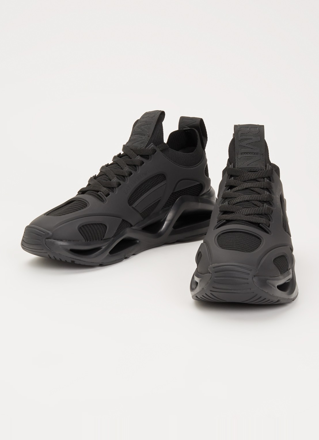 Armani Sneaker met mesh details en logo - detail 3 zwart