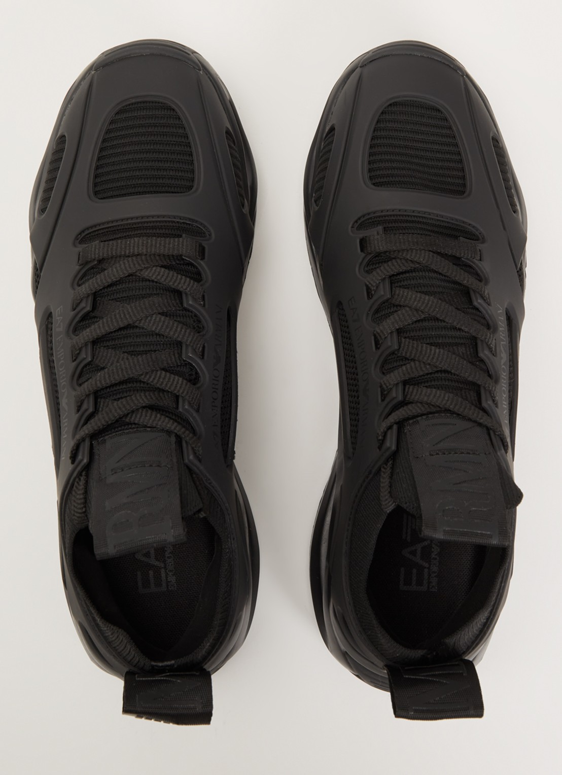 Armani Sneaker met mesh details en logo - detail 4 zwart