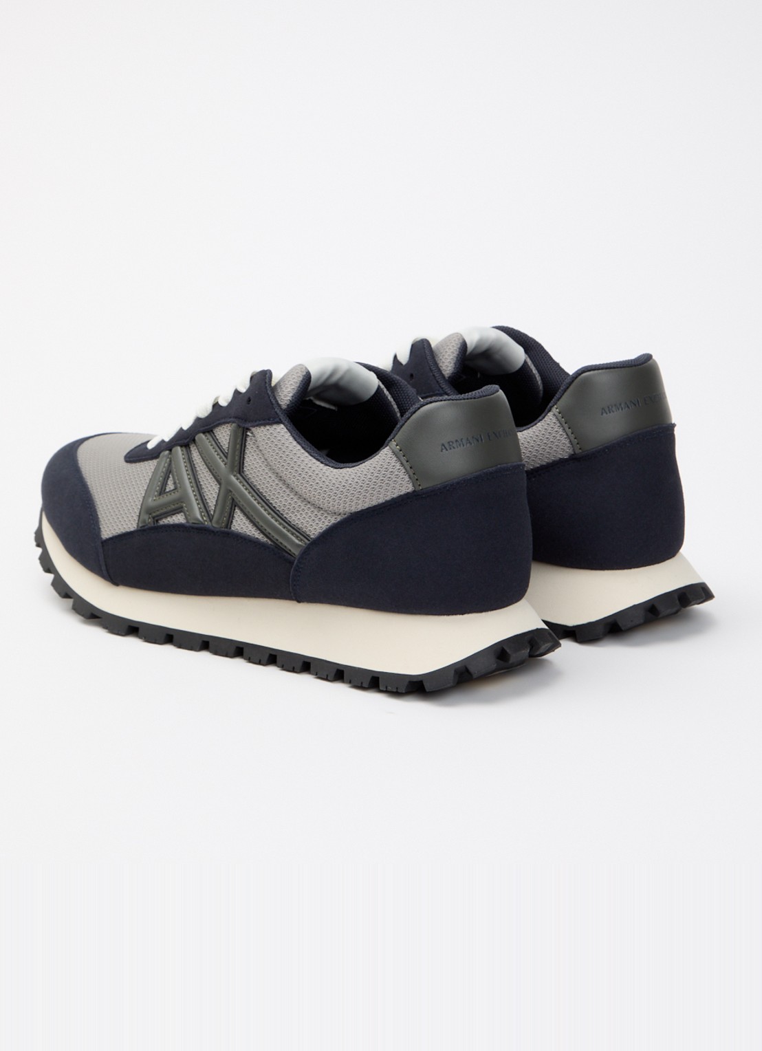 Armani Sneaker met mesh details en logo - achterkant 4 donkerblauw