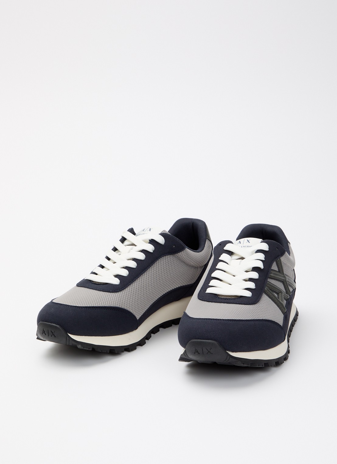 Armani Sneaker met mesh details en logo - detail donkerblauw