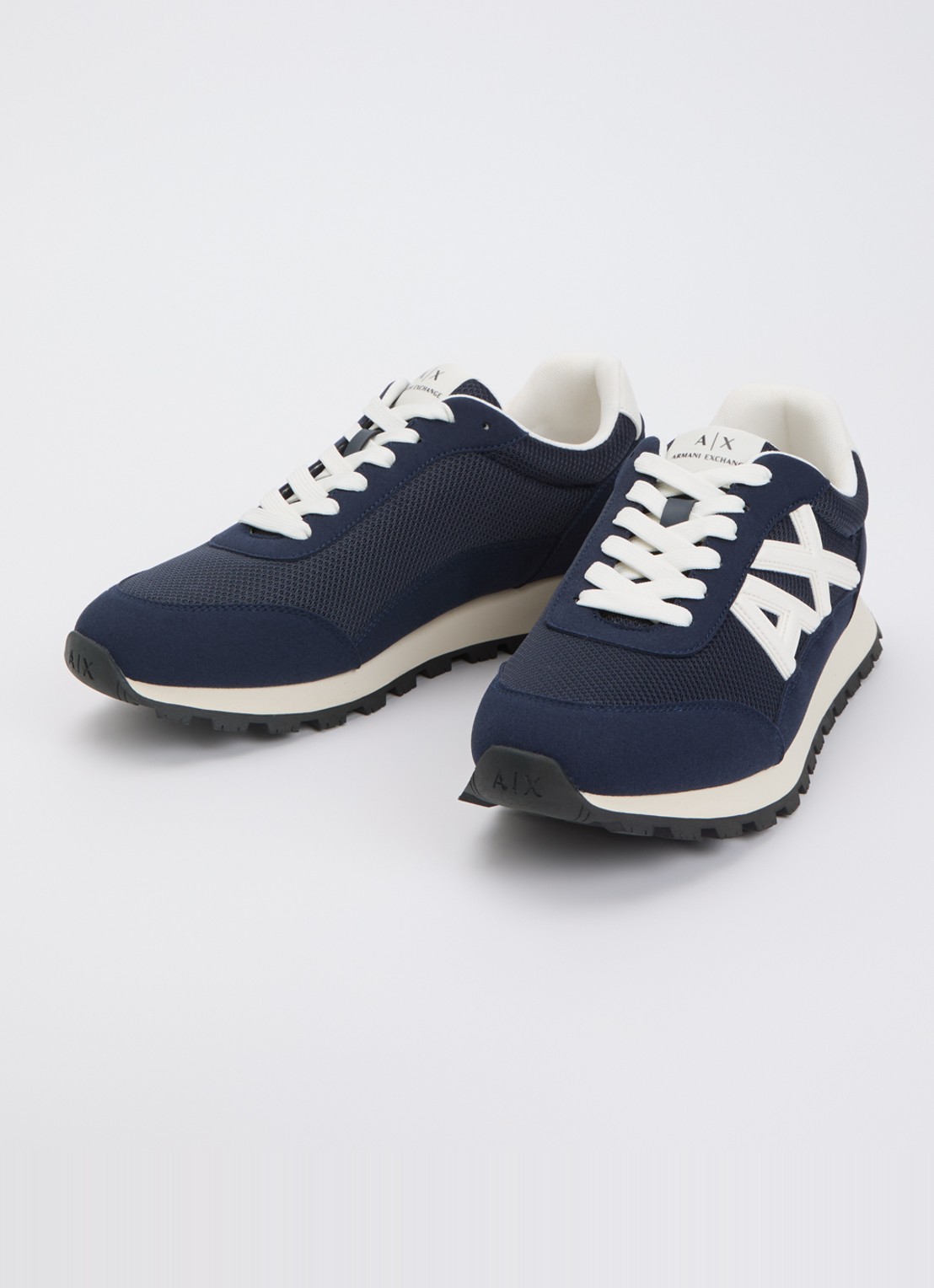 Armani Sneaker met mesh details en logo - detail 3 donkerblauw