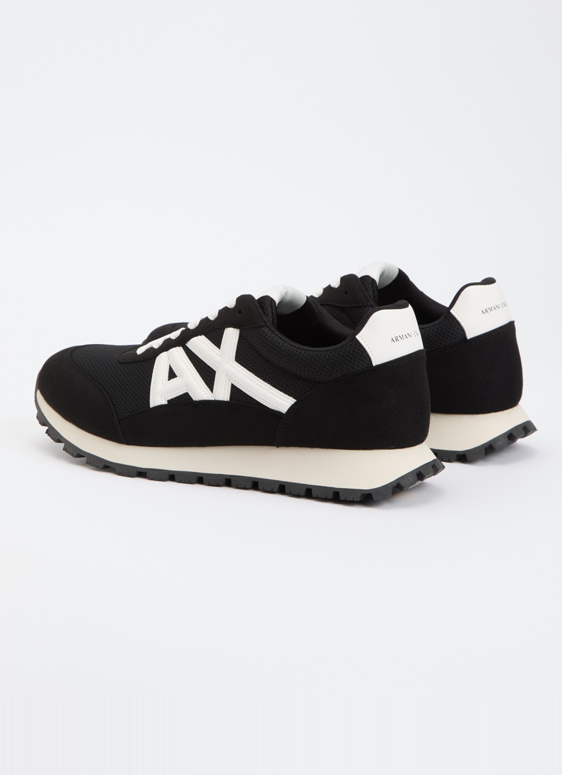 Armani Sneaker met mesh details en logo - achterkant 4 zwart