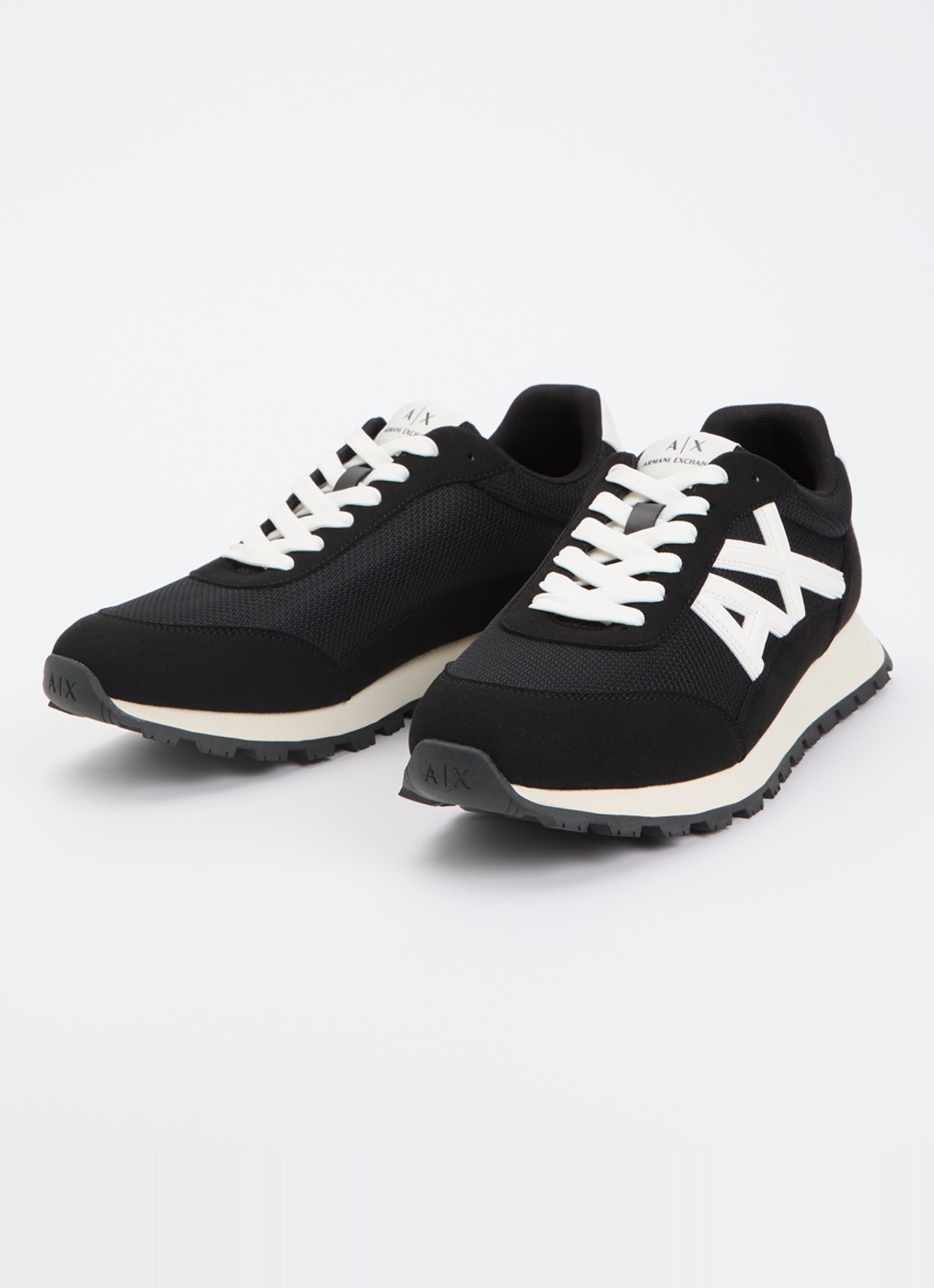 Armani Sneaker met mesh details en logo - detail zwart