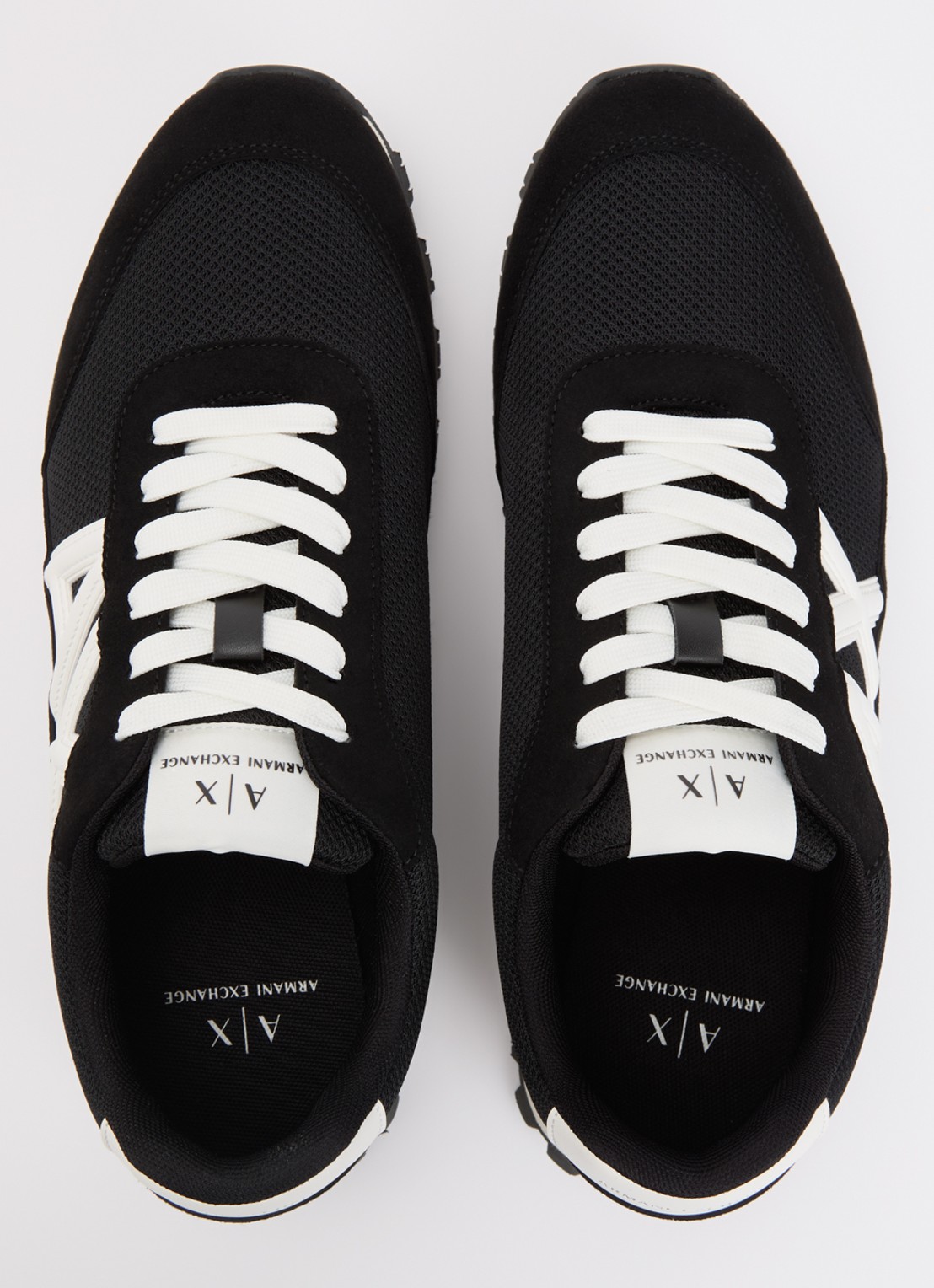 Armani Sneaker met mesh details en logo - detail 2 zwart