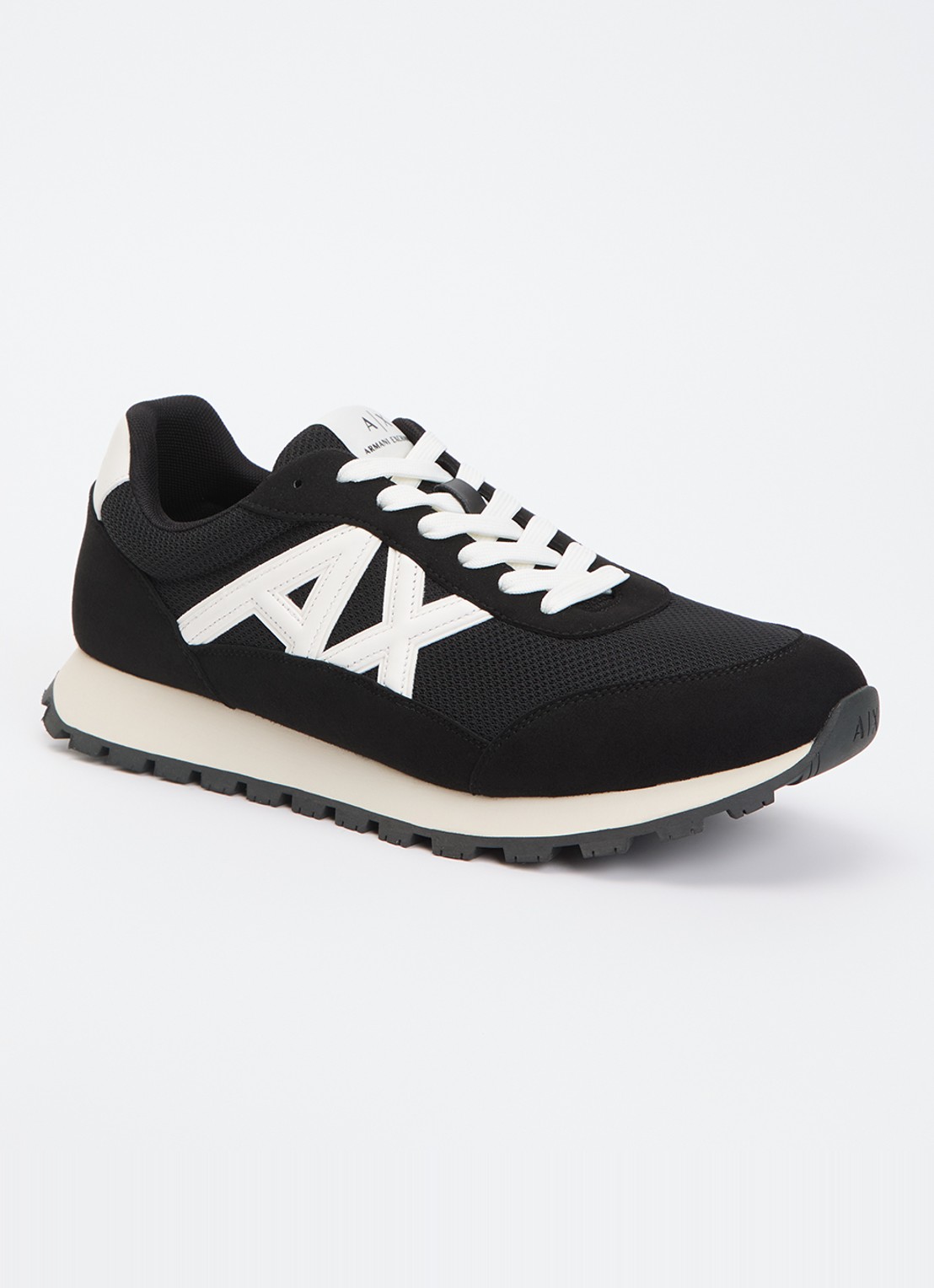 Armani Sneaker met mesh details en logo - voorkant 5 zwart