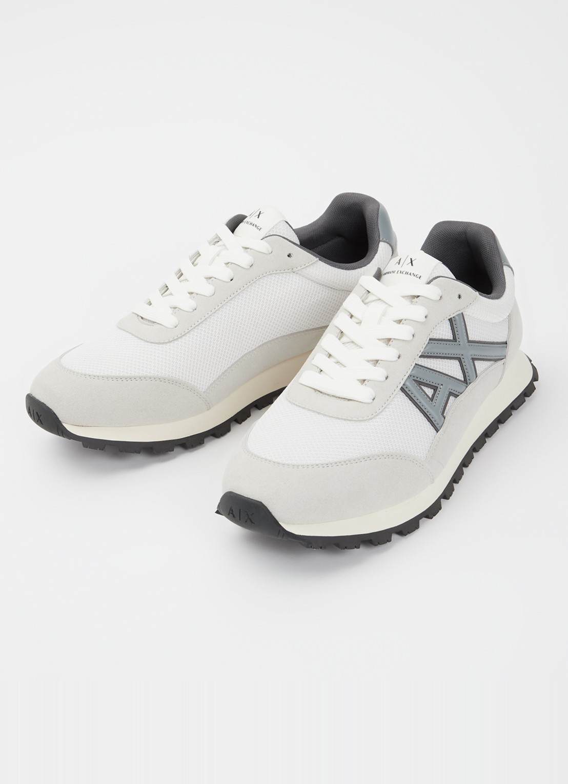 Armani Sneaker met mesh details en logo - detail 2 lichtgrijs