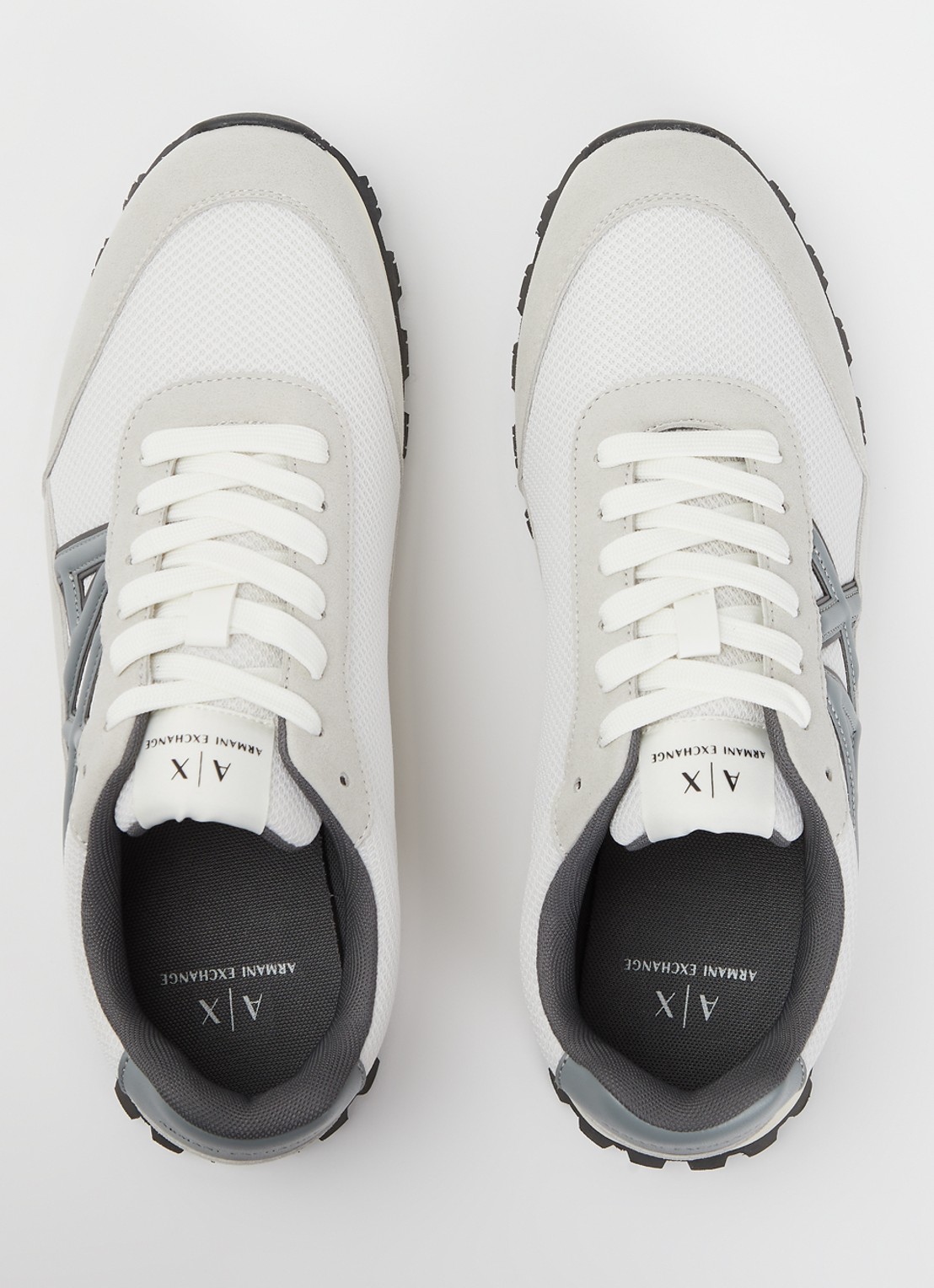 Armani Sneaker met mesh details en logo - detail 3 lichtgrijs