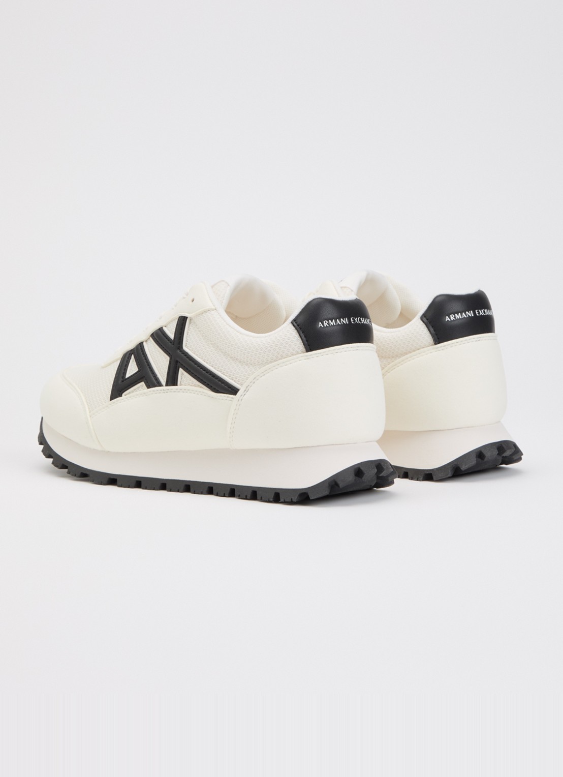 Armani Sneaker met mesh details en logo - achterkant 5 ivoor