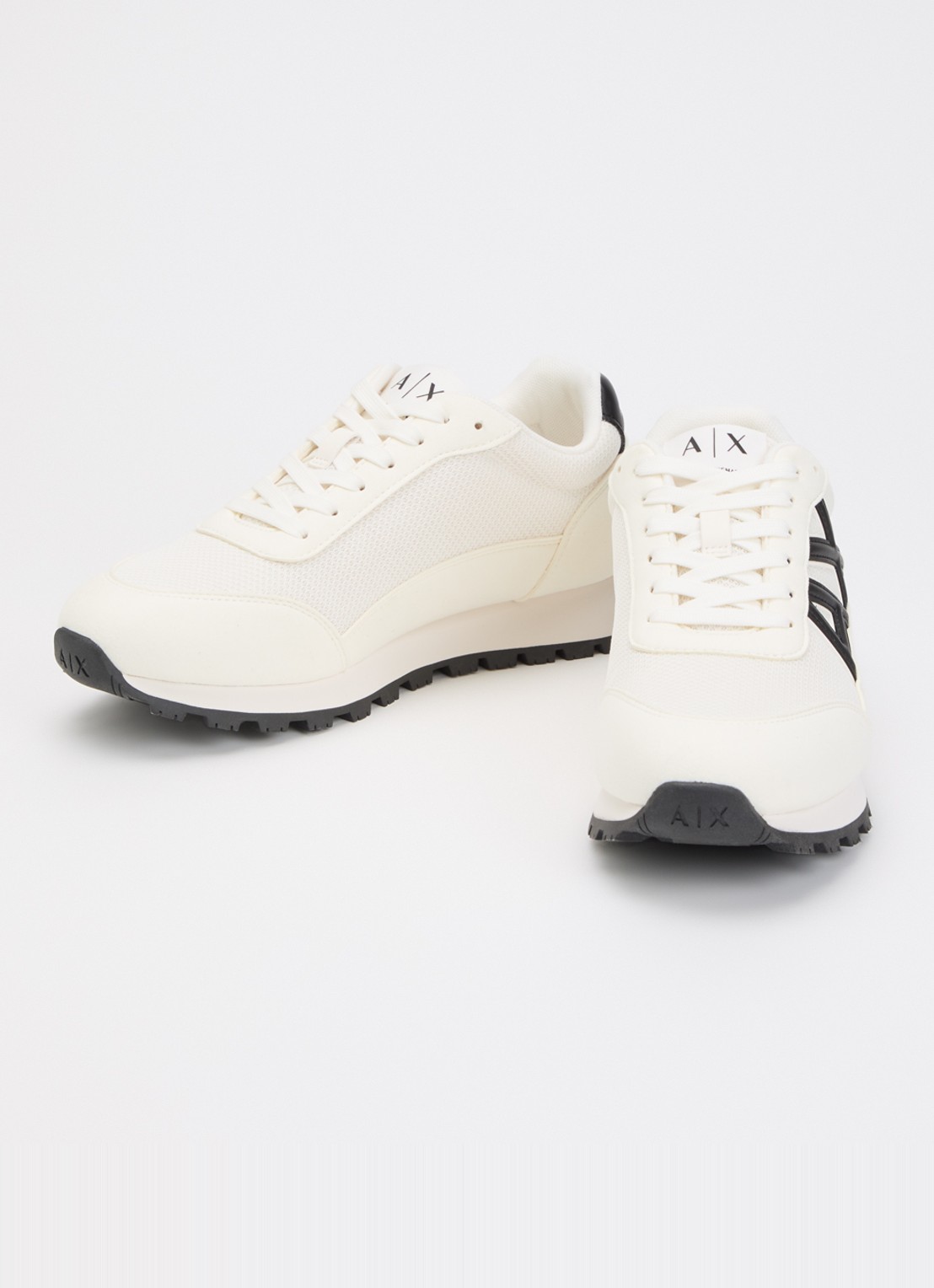 Armani Sneaker met mesh details en logo - detail ivoor