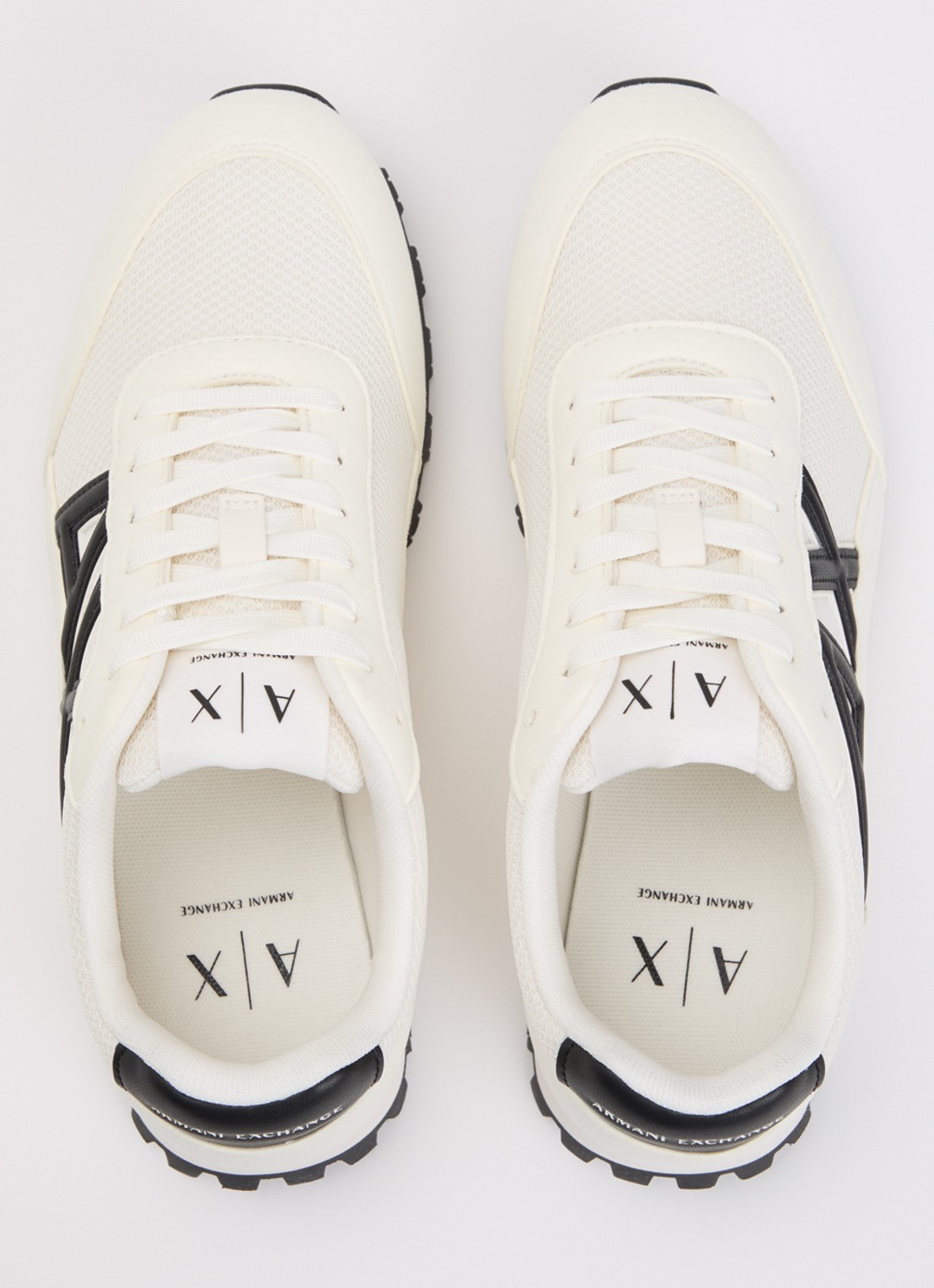 Armani Sneaker met mesh details en logo - detail 2 ivoor