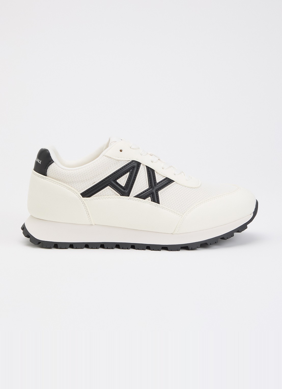 Armani Sneaker met mesh details en logo - voorkant 4 ivoor