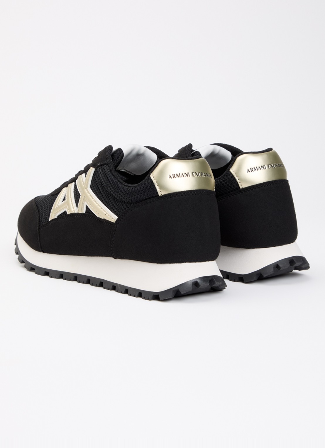 Armani Sneaker met mesh details en logo - achterkant antraciet