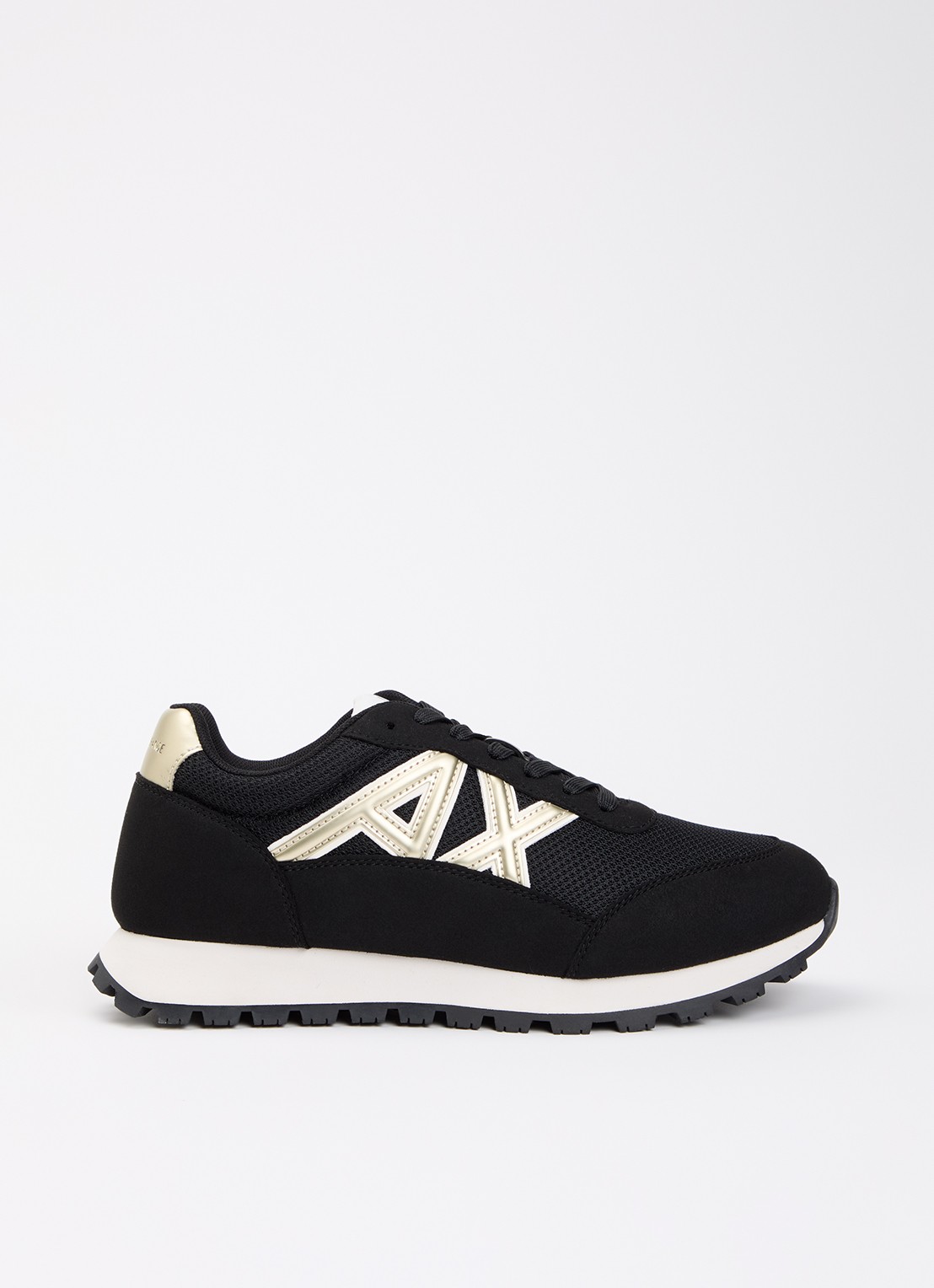 Armani Sneaker met mesh details en logo - voorkant 2 antraciet