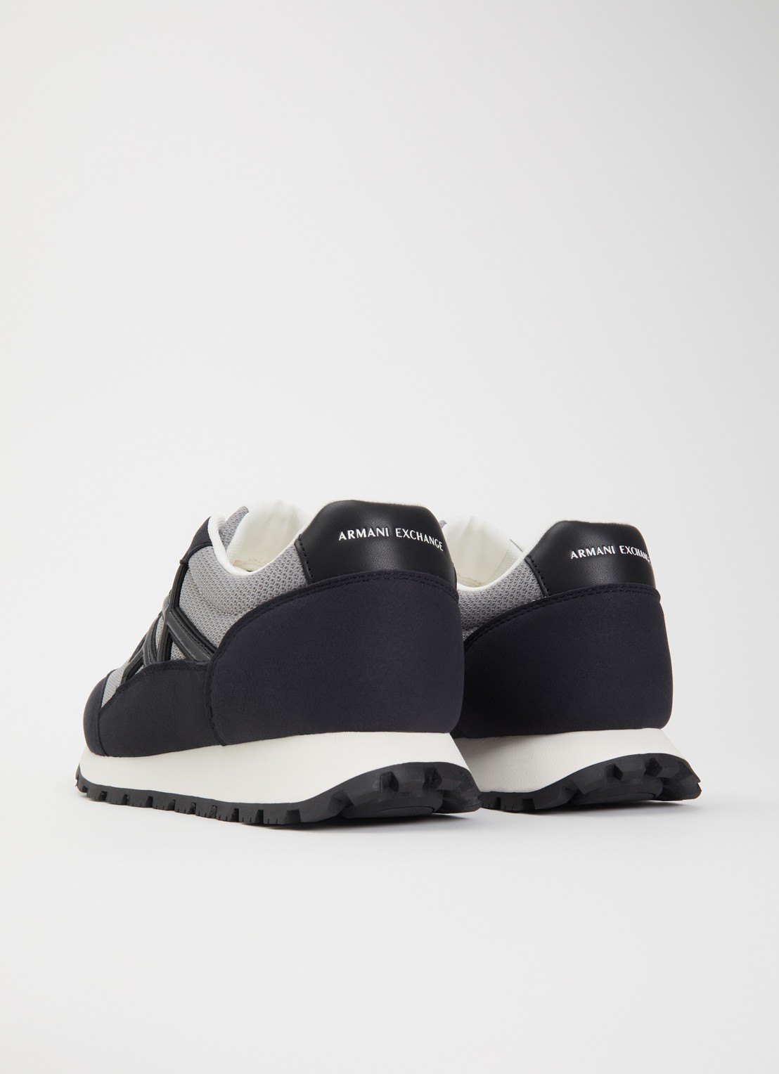 Armani Sneaker met mesh details en logo - achterkant 4 middengrijs